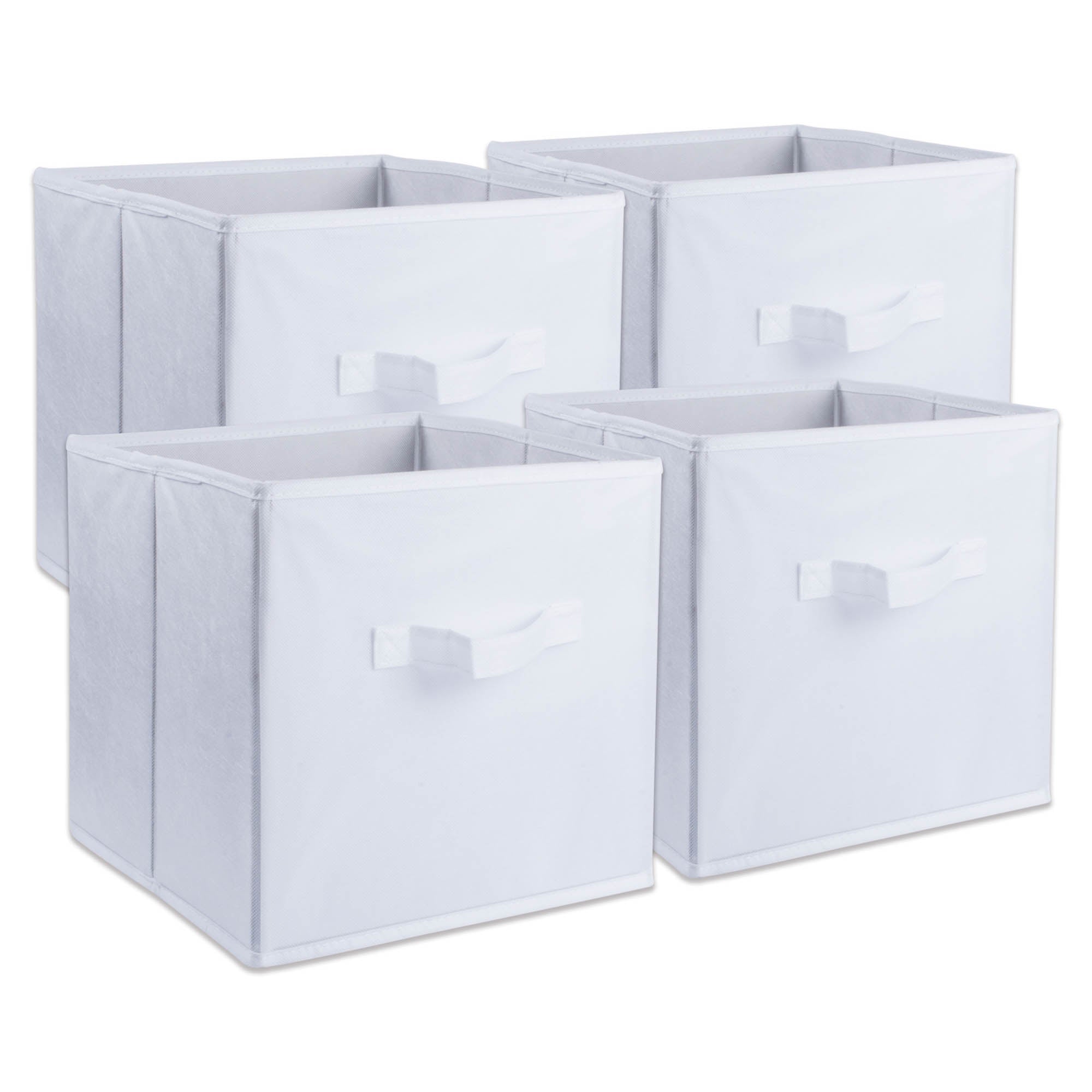 Dii Nonwoven Polypropylene Cube Solid White Square  (Set Of 4)