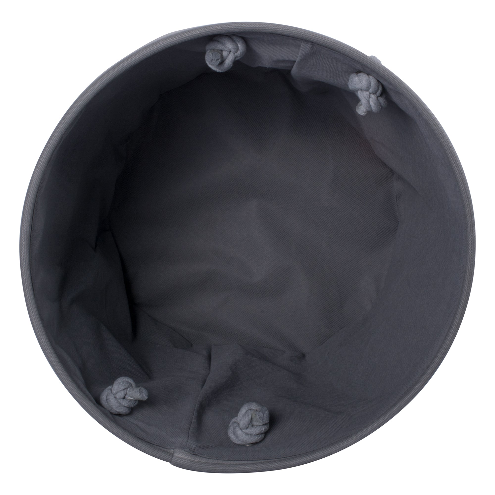 DII Polyester Pet Bin Stripe With Paw Patch Gray Round Medium