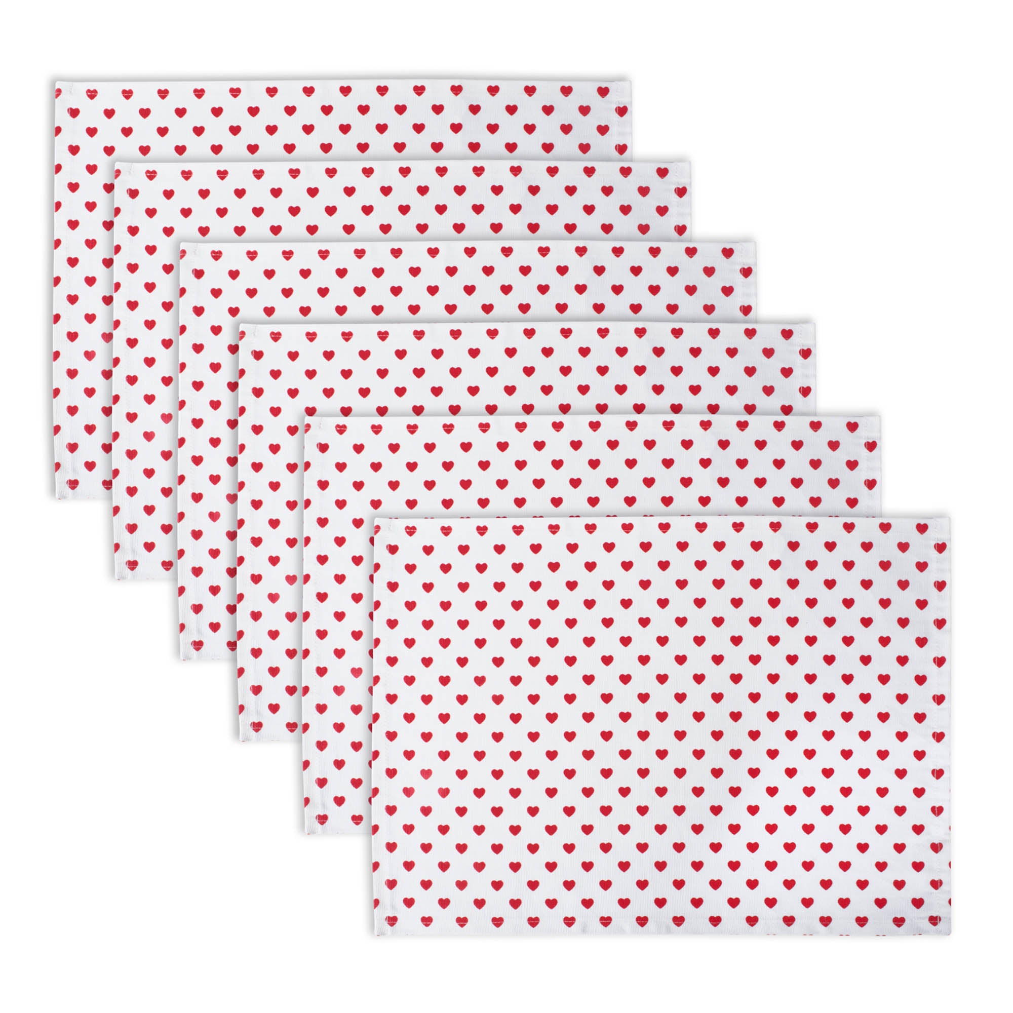 Dii Lil Hearts Ribbed Placemats (Set Of 6)