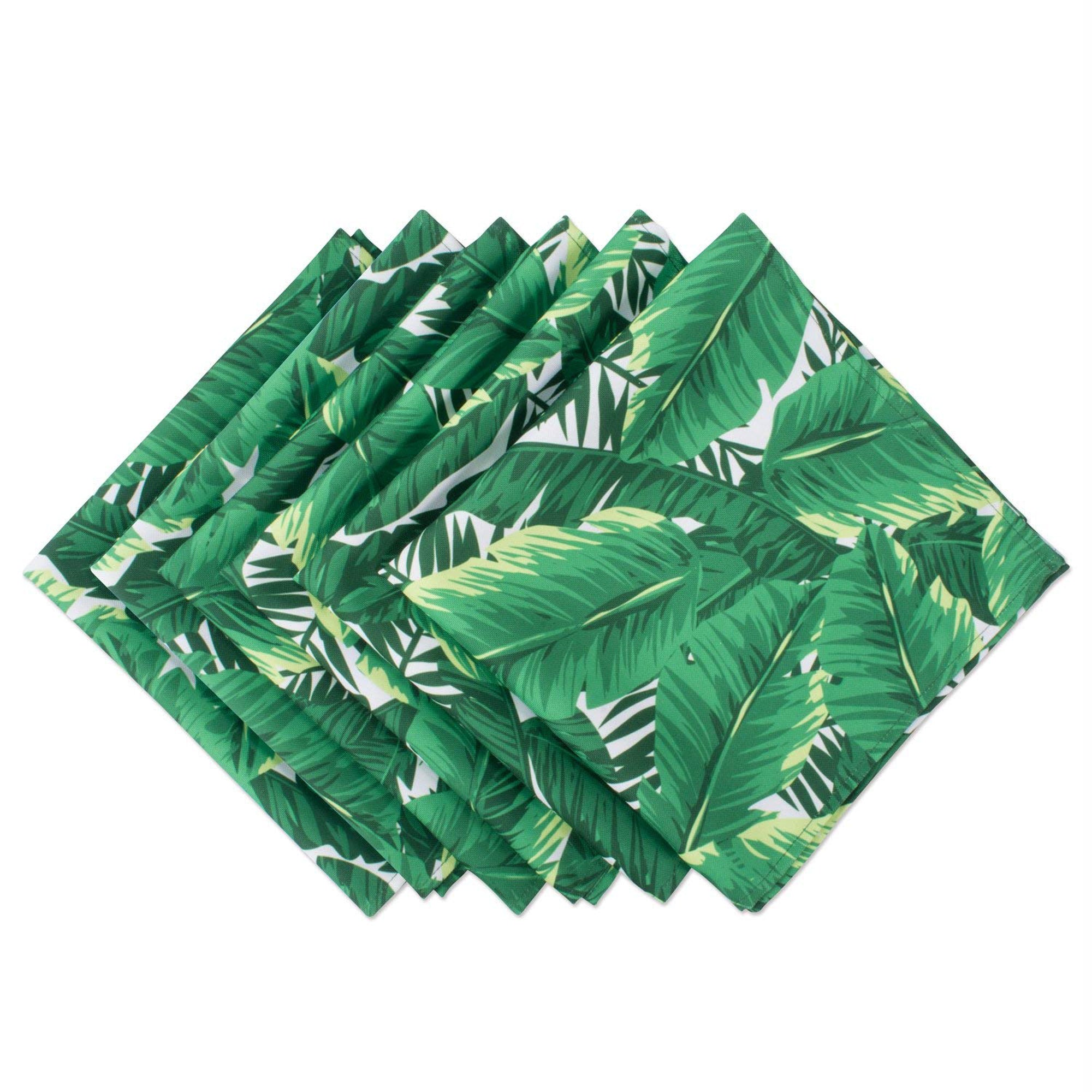 Dii Banana Leaf Print Outdoor Napkin (Set Of 6)