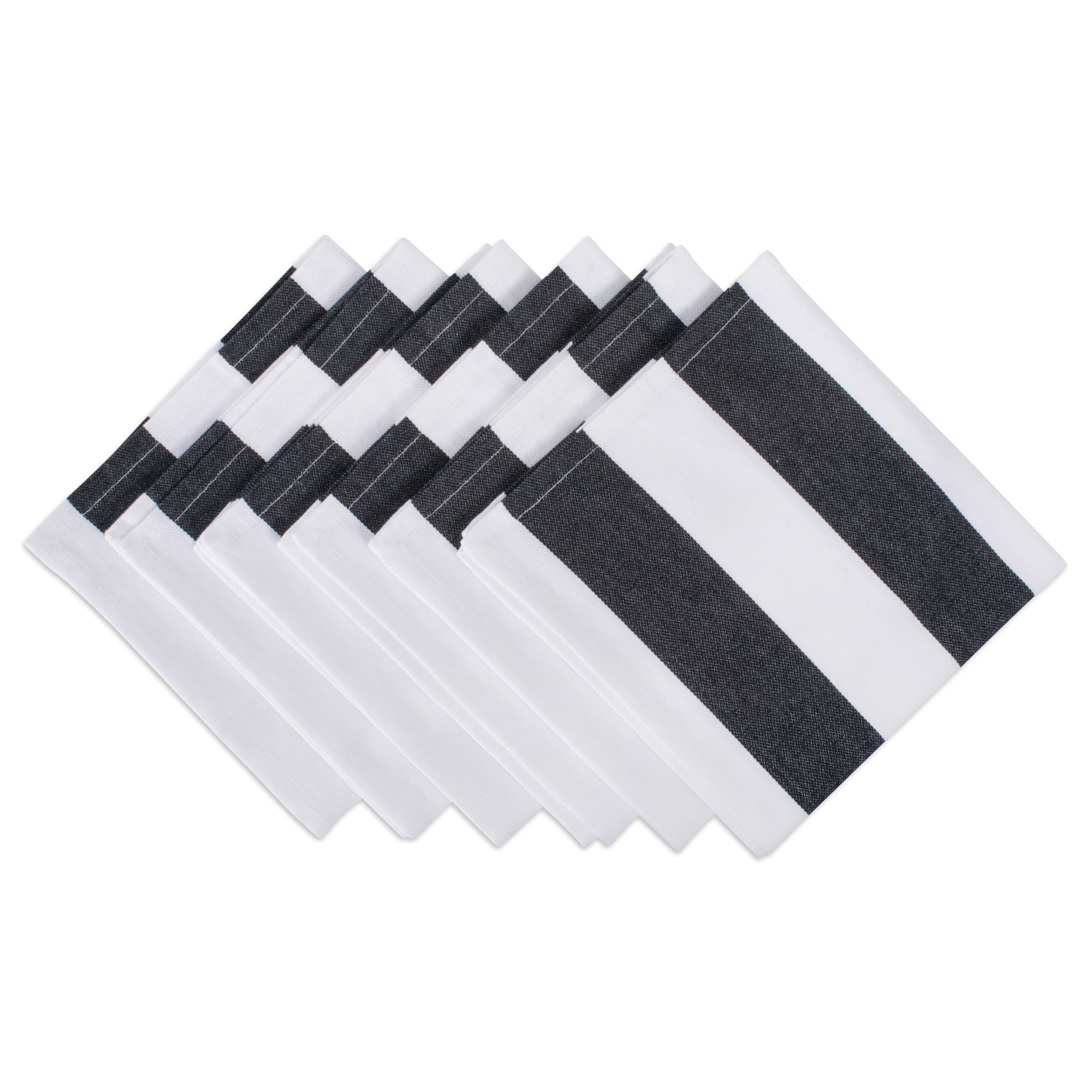 Dii Black/White Dobby Stripe Napkin (Set Of 6)