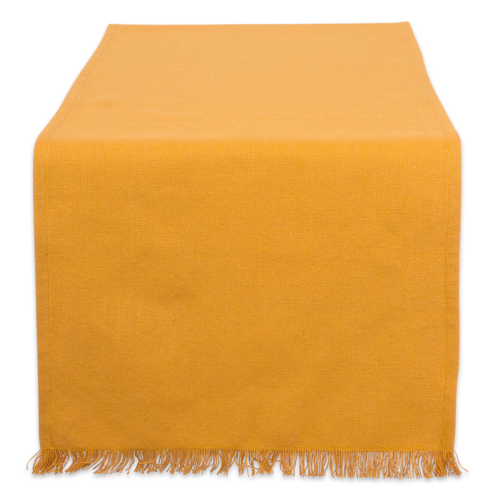 Dii Solid Pumpkin Spice Heavyweight Fringed Table Runner