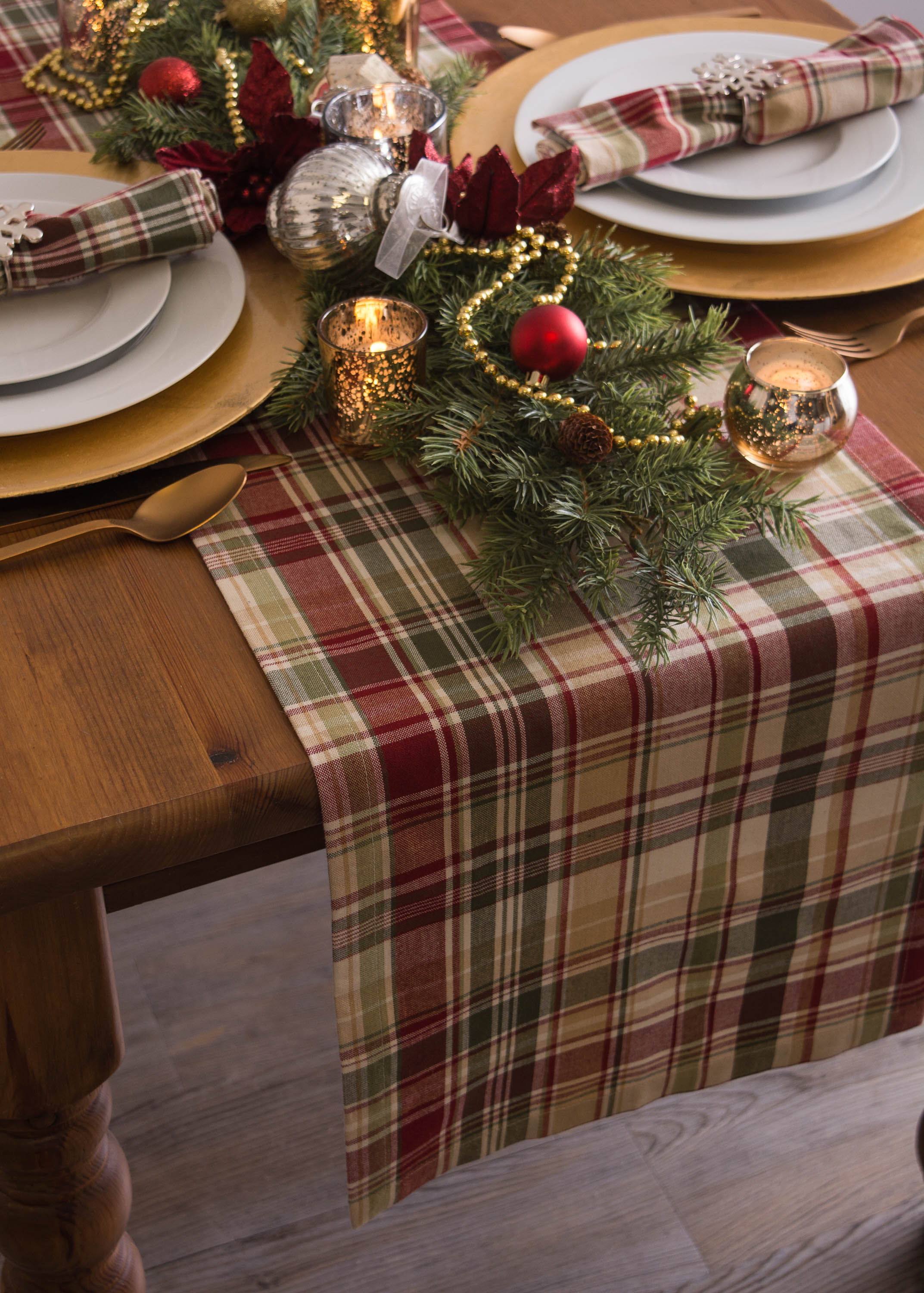 DII Give Thanks Plaid Table Runner
