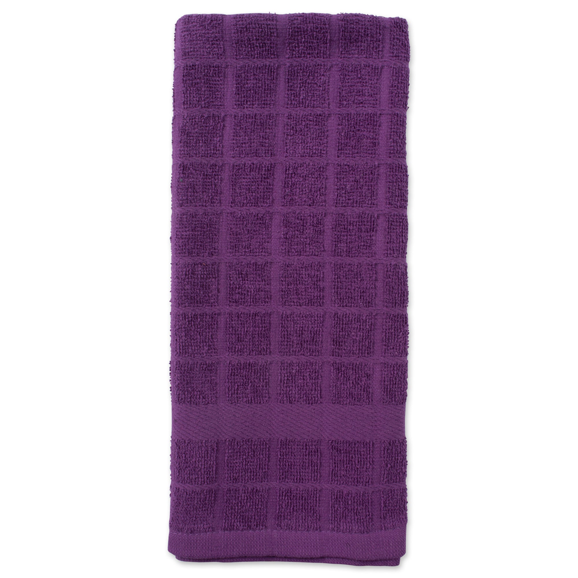 Dii Solid Eggplant Windowpane Terry Dishtowel (Set Of 4)