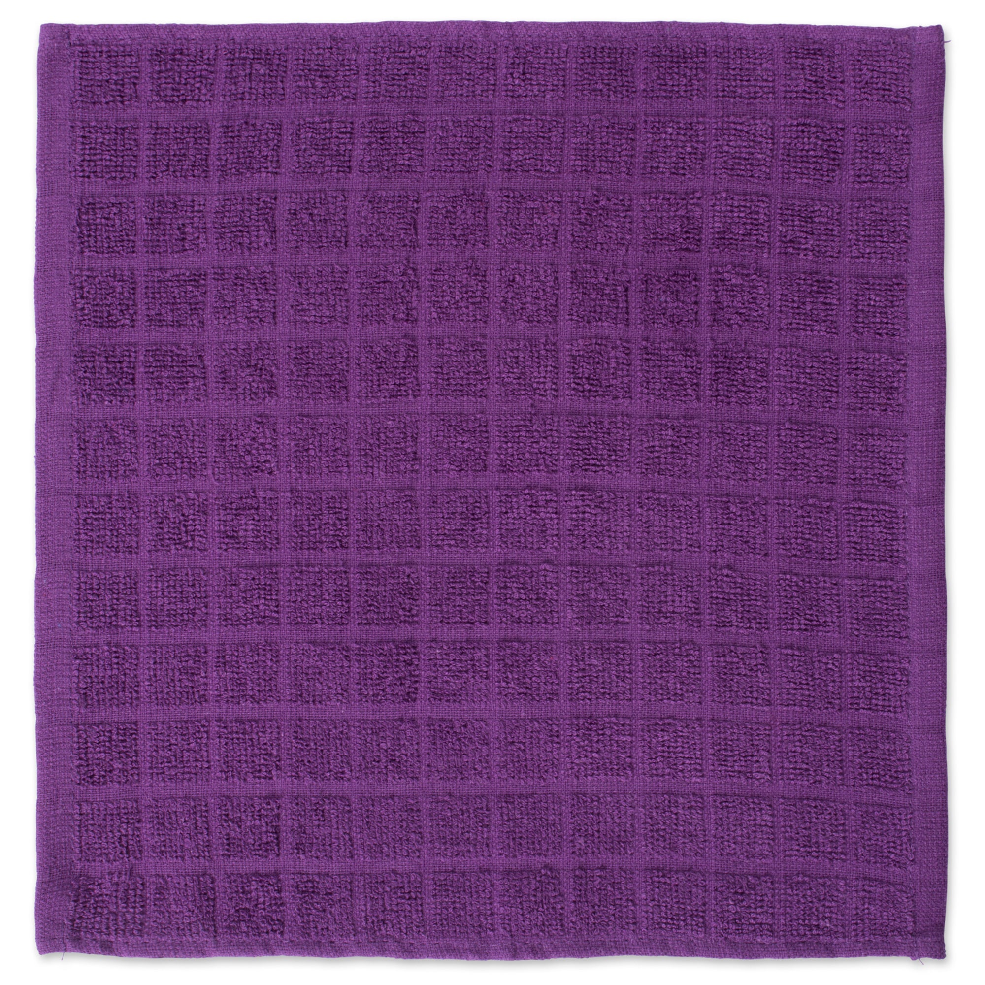 DII Solid Eggplant Windowpane Terry Dishcloth (Set of 6)