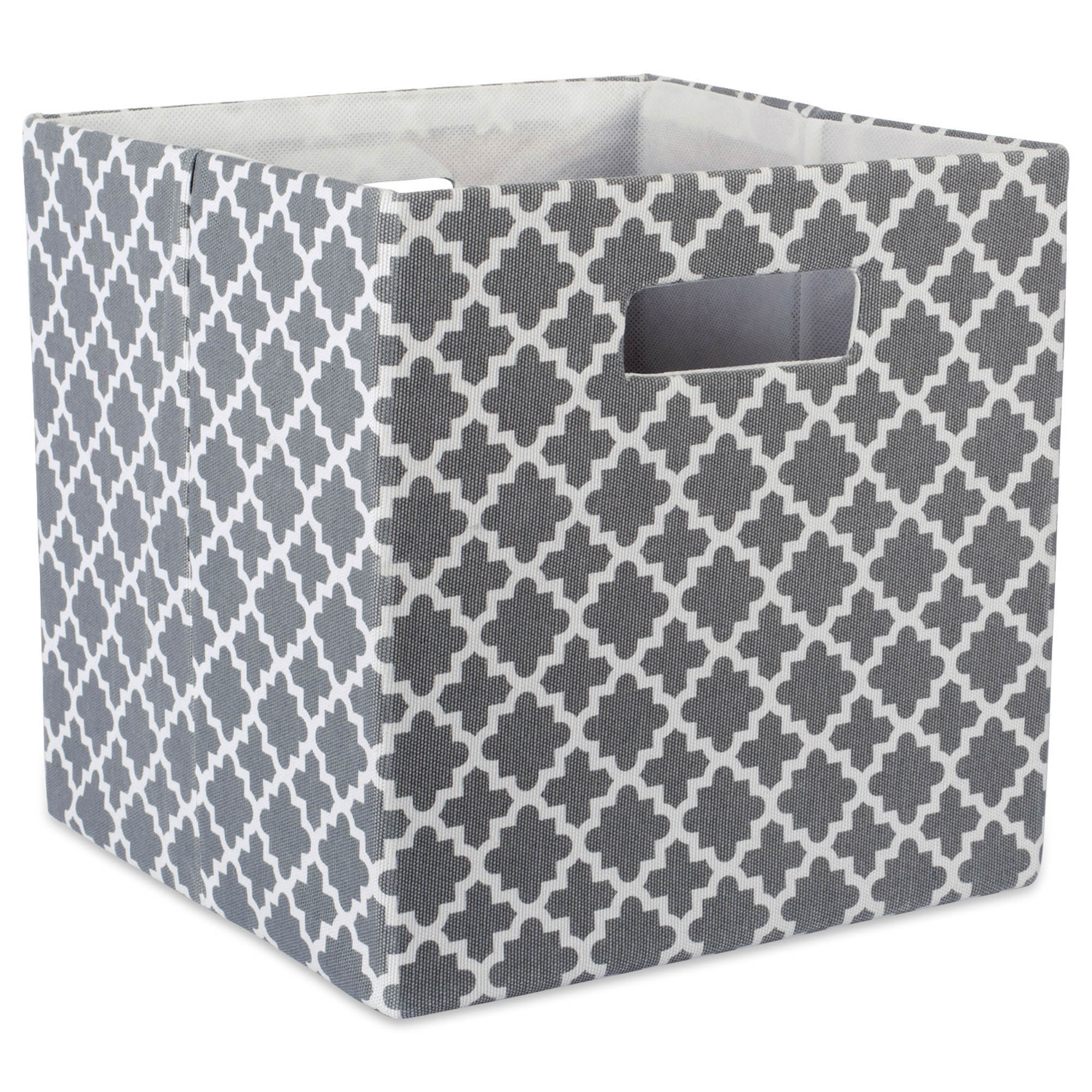 Dii Polyester Cube Lattice Gray Square