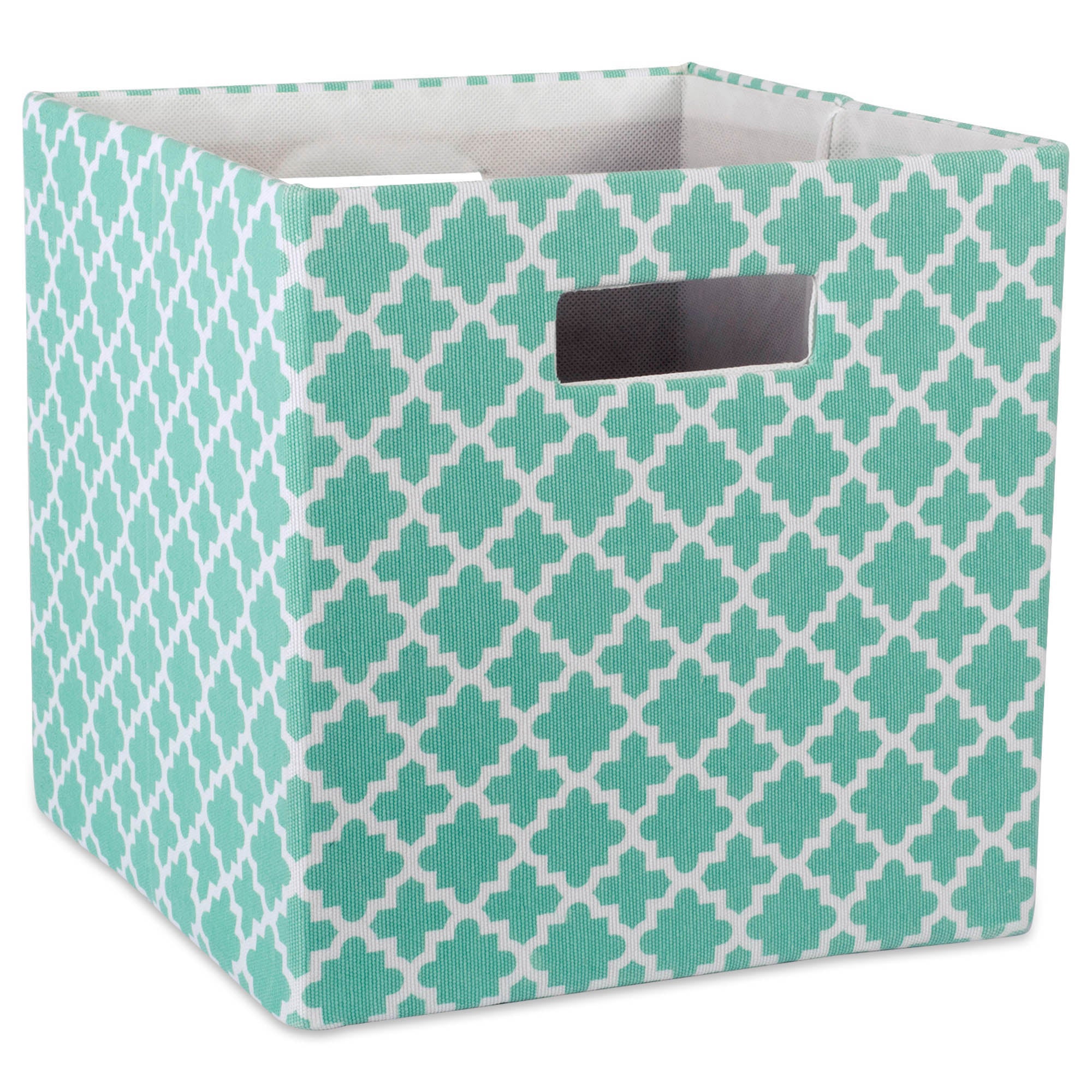 Dii Polyester Cube Lattice Aqua Square