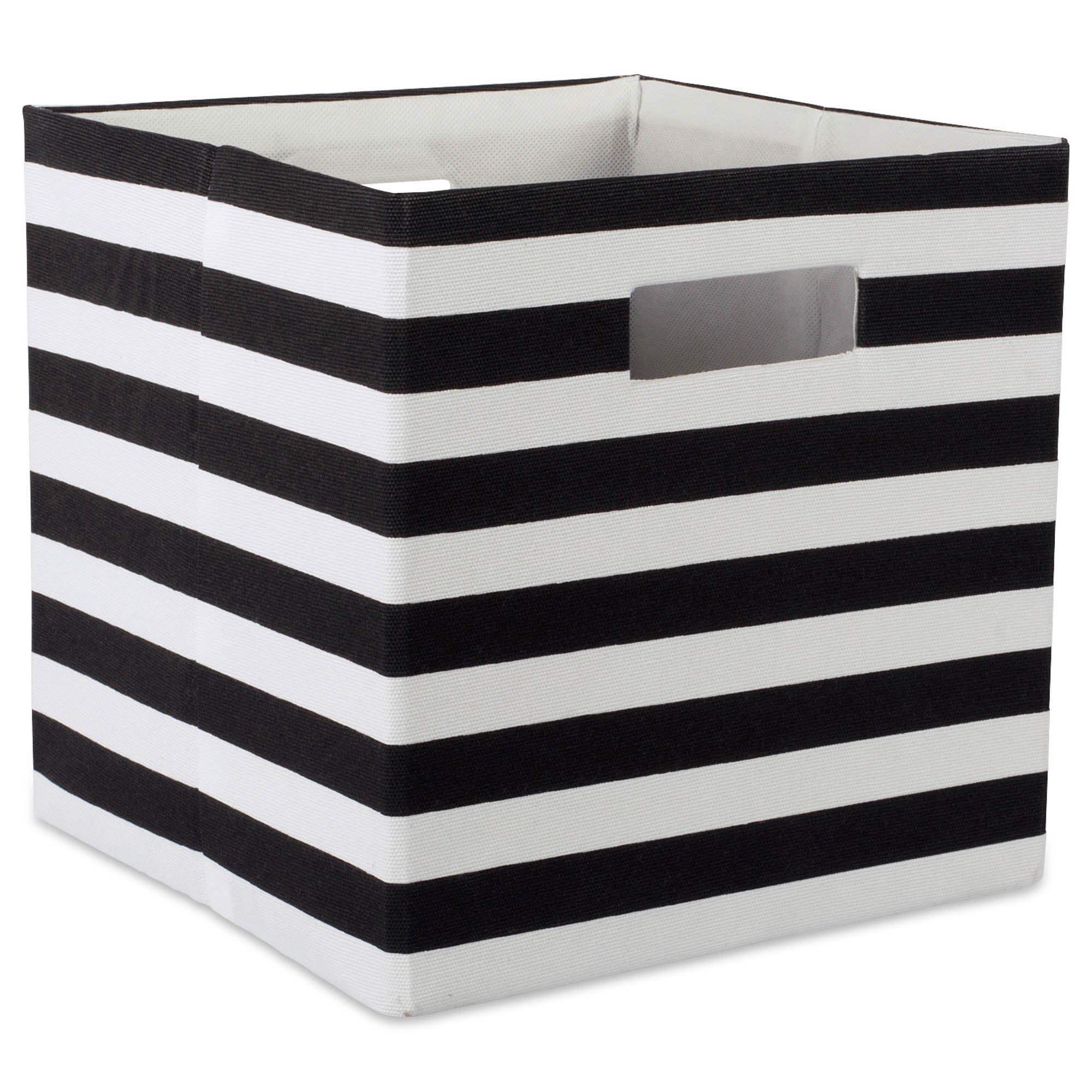 Dii Polyester Cube Stripe Black Square
