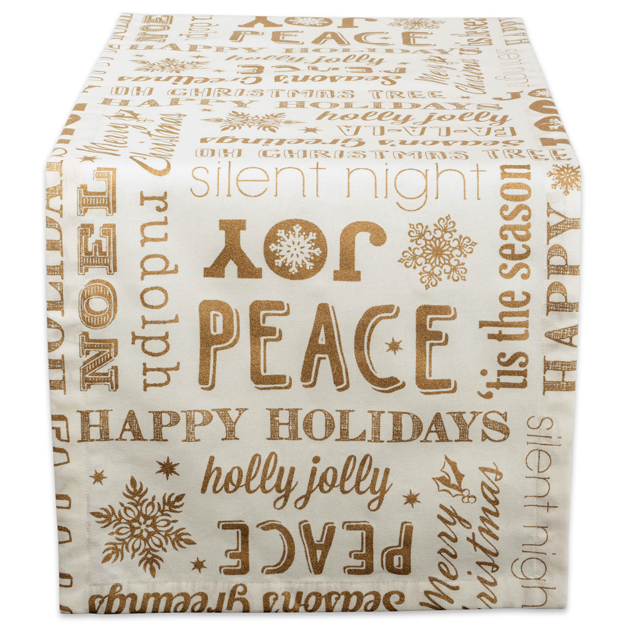 Dii Gold Christmas Collage Table Runner