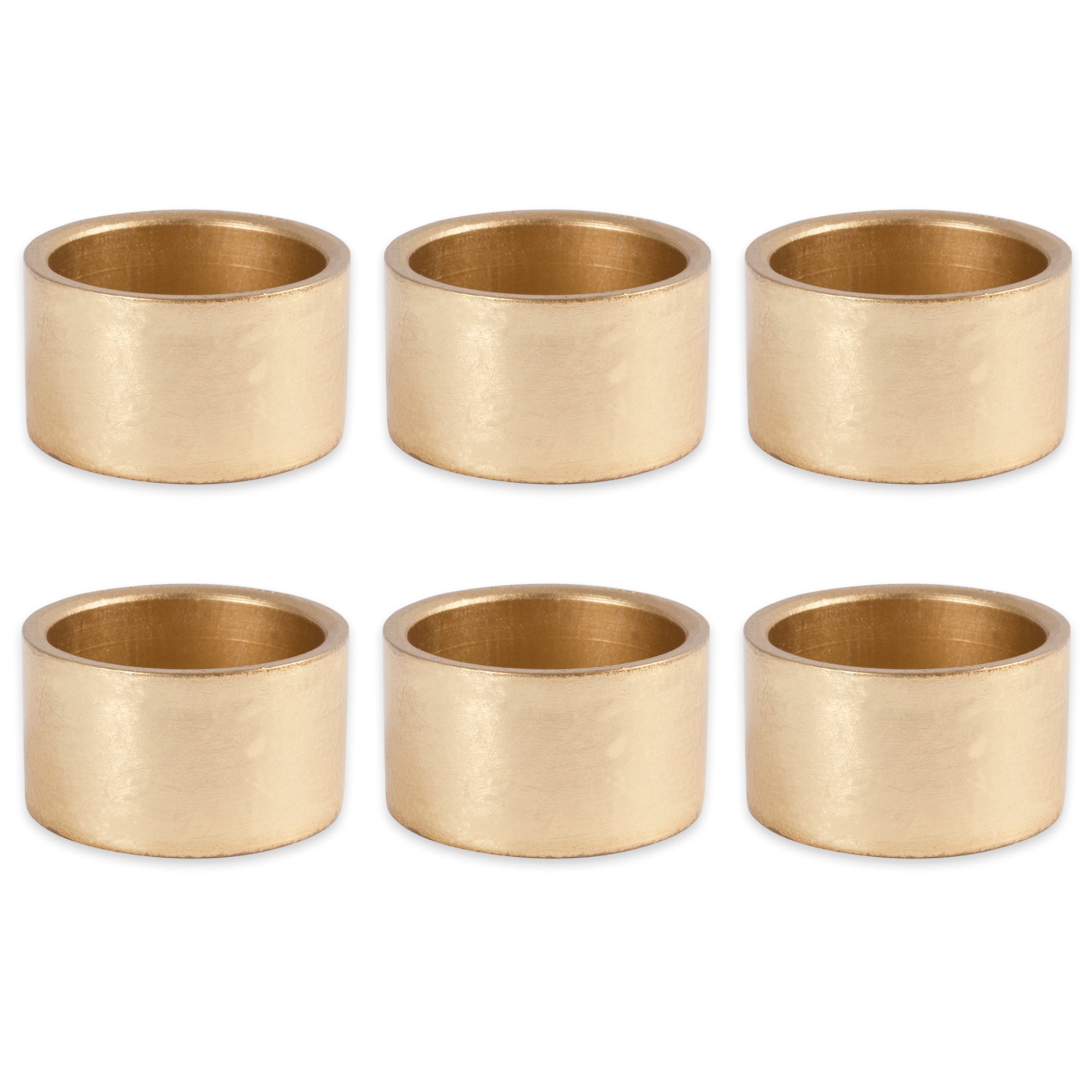 Dii Gold Round Painted Acrylic Napkin Ring (Set Of 6)