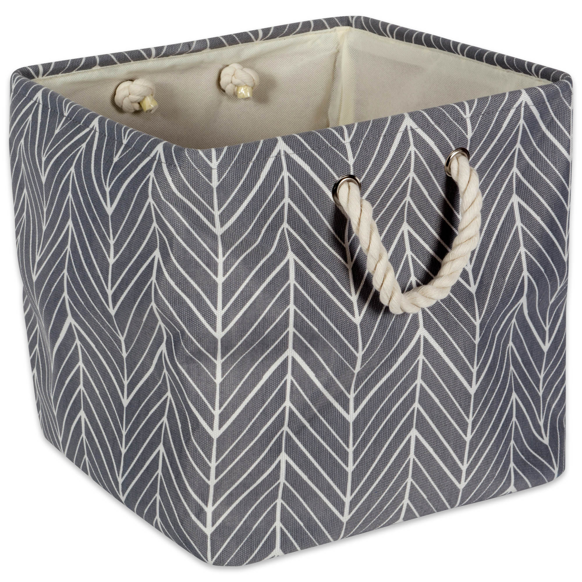 Dii Polyester Bin Herringbone Gray Square