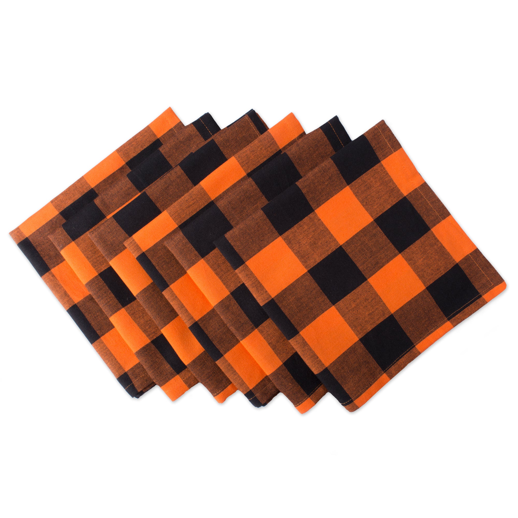 Dii Orange Buffalo Check Napkin (Set Of 6)