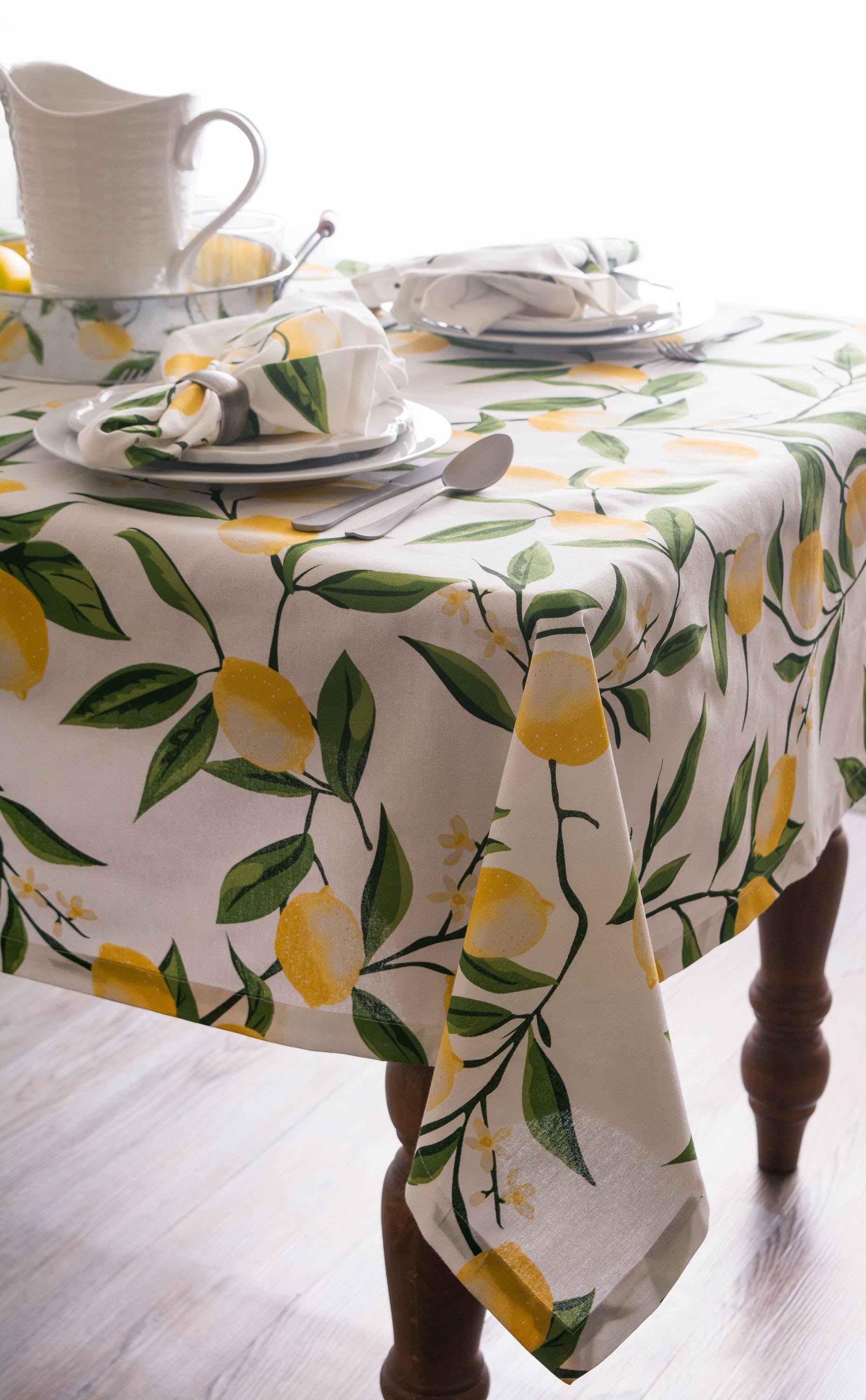 DII Lemon Bliss Print Tablecloth