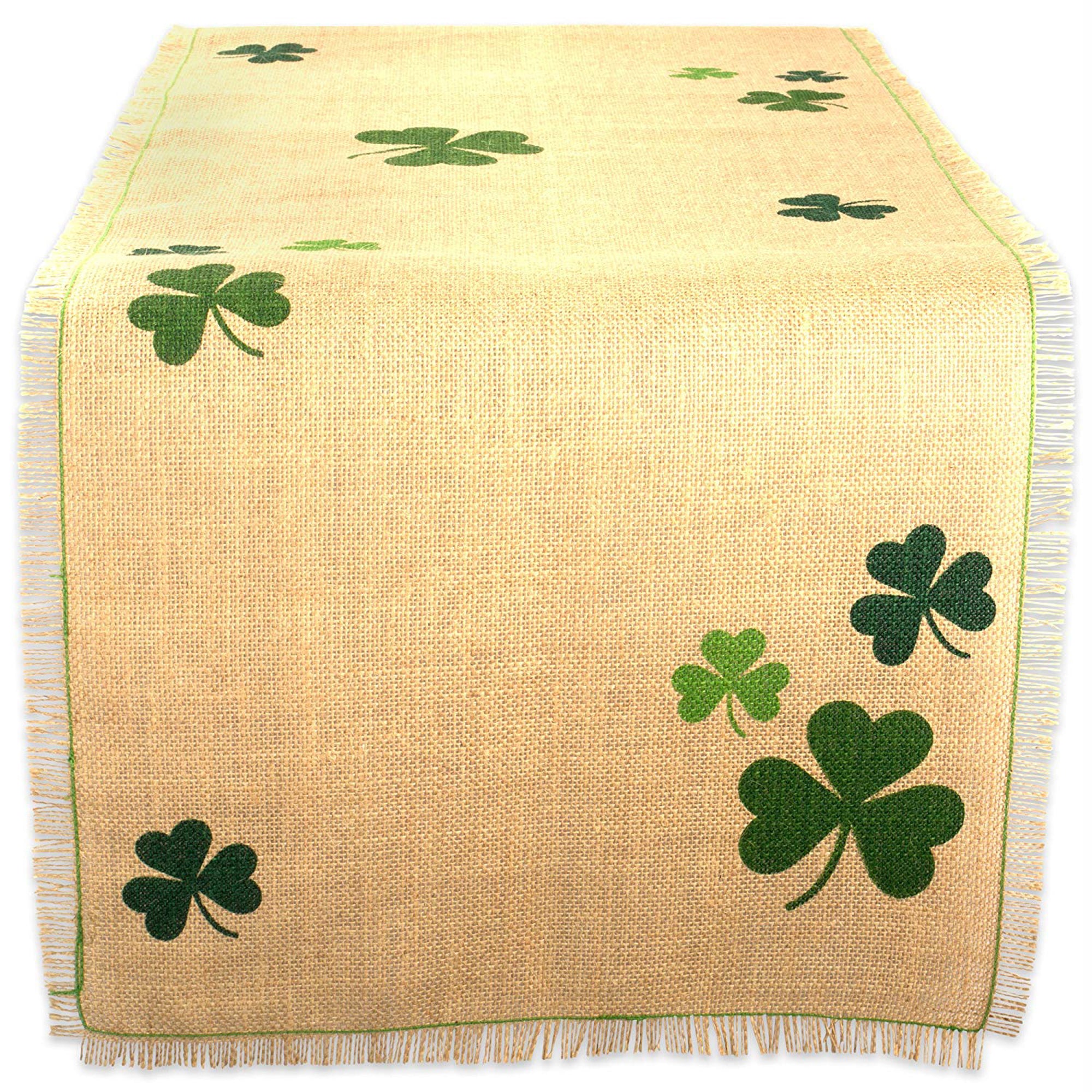 Dii Shamrock Printed Jute Table Runner