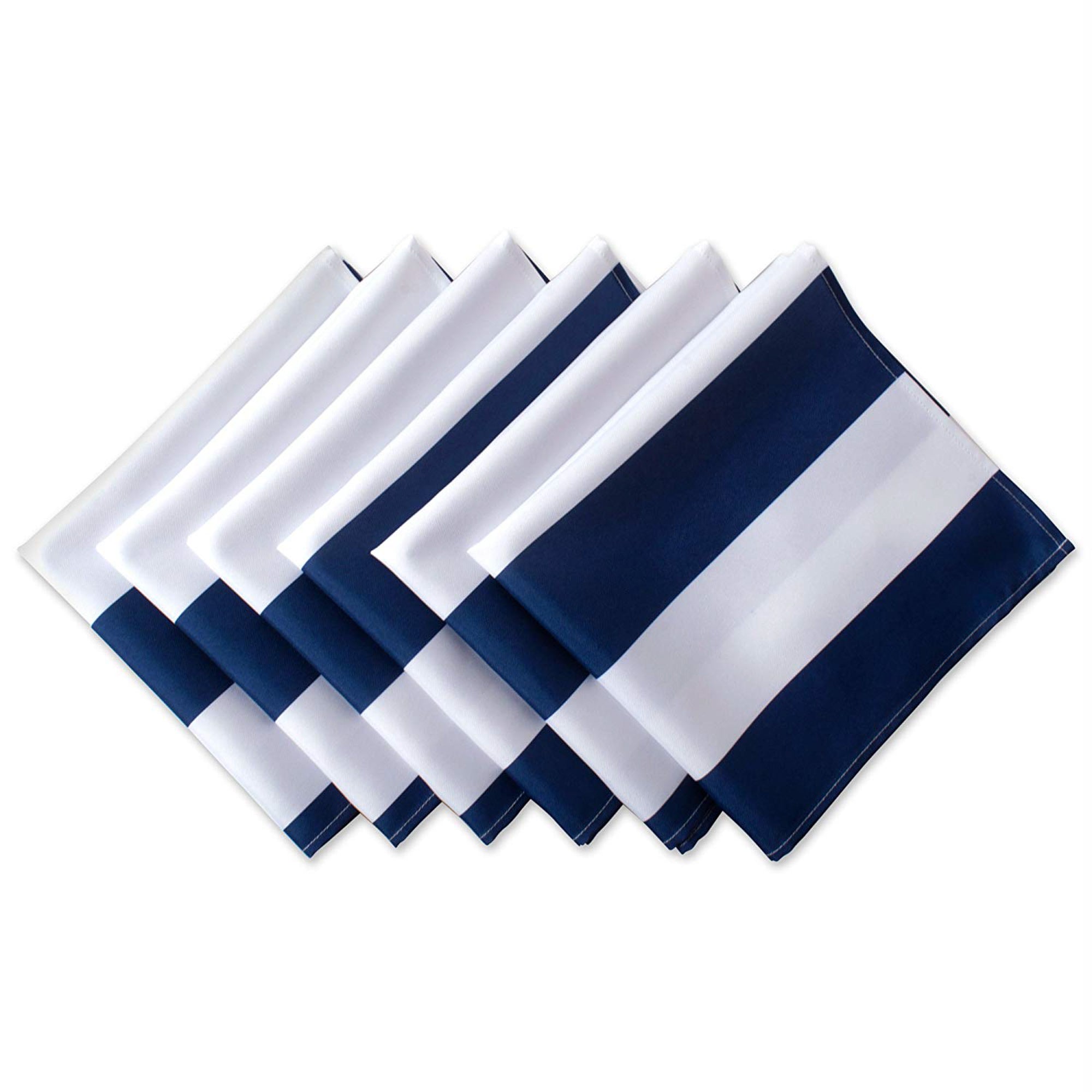 Dii Nautical Blue Cabana Stripe Print Outdoor Napkin (Set Of 6)
