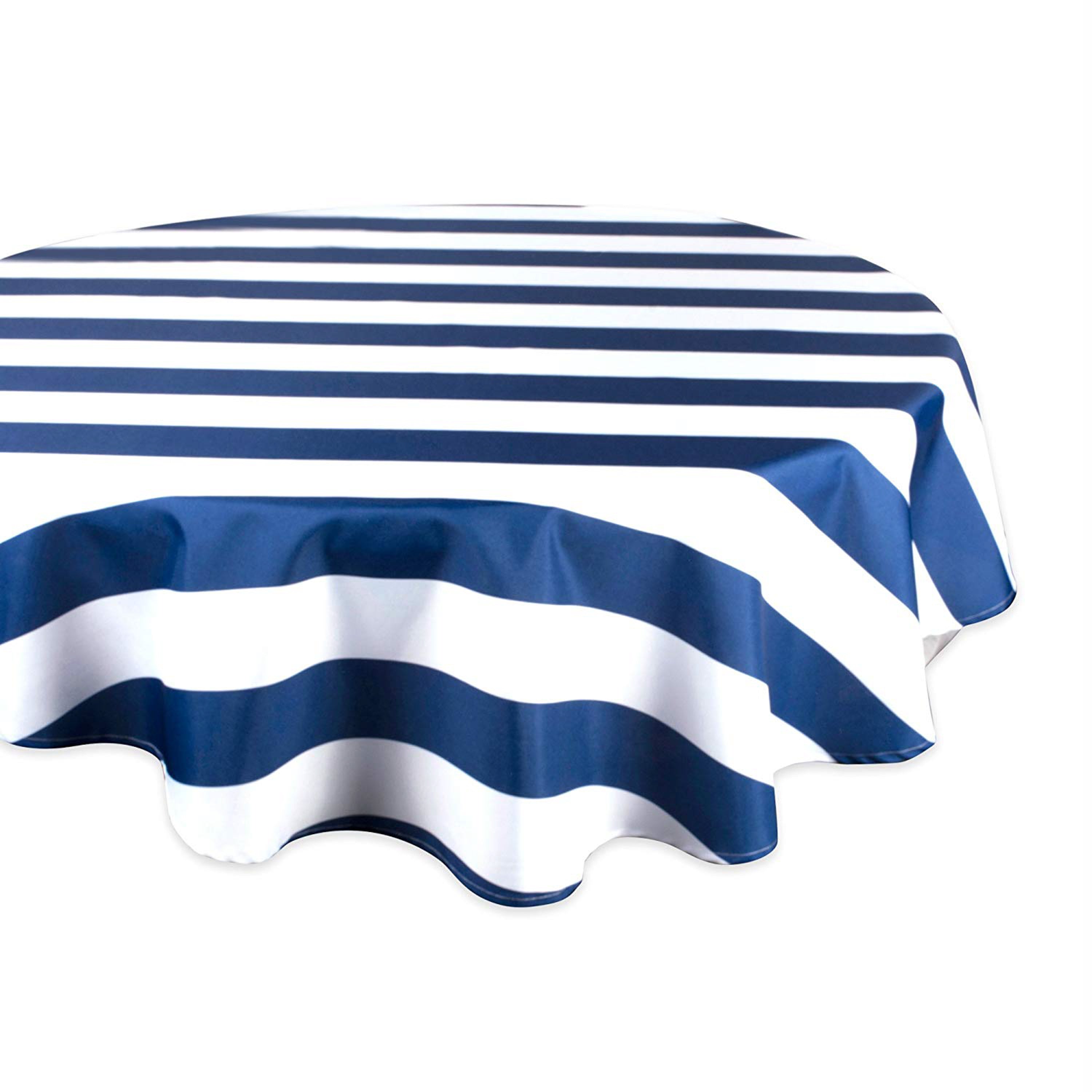 Dii Nautical Blue Cabana Stripe Outdoor Tablecloth 60 Round