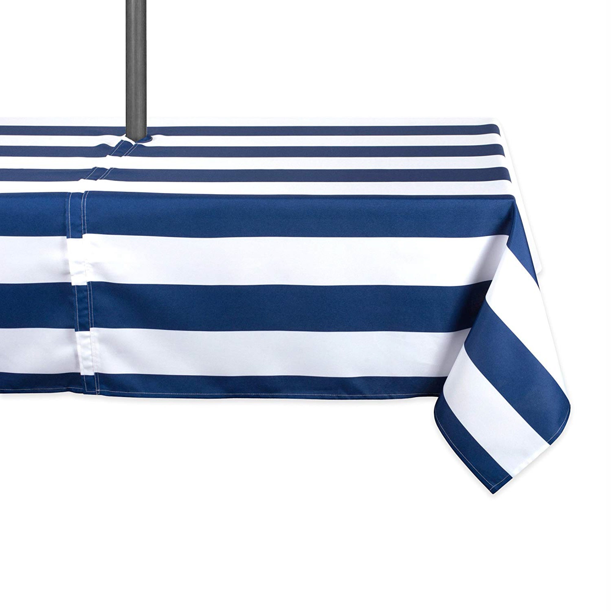 Dii Nautical Blue Cabana Stripe Outdoor Tablecloth With Zipper