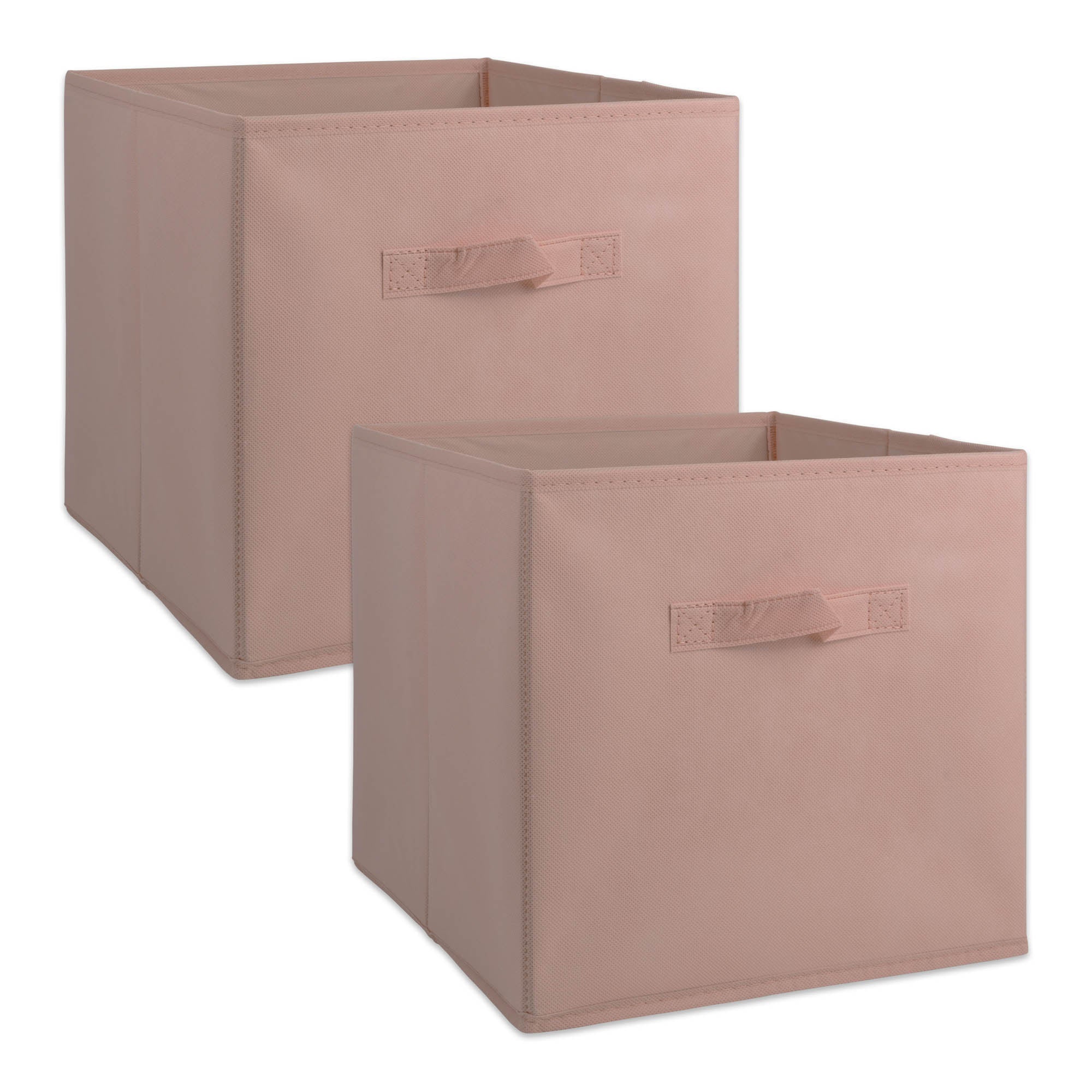 Dii Nonwoven Polypropylene Cube Solid Millennial Pink Square  (Set Of 2)