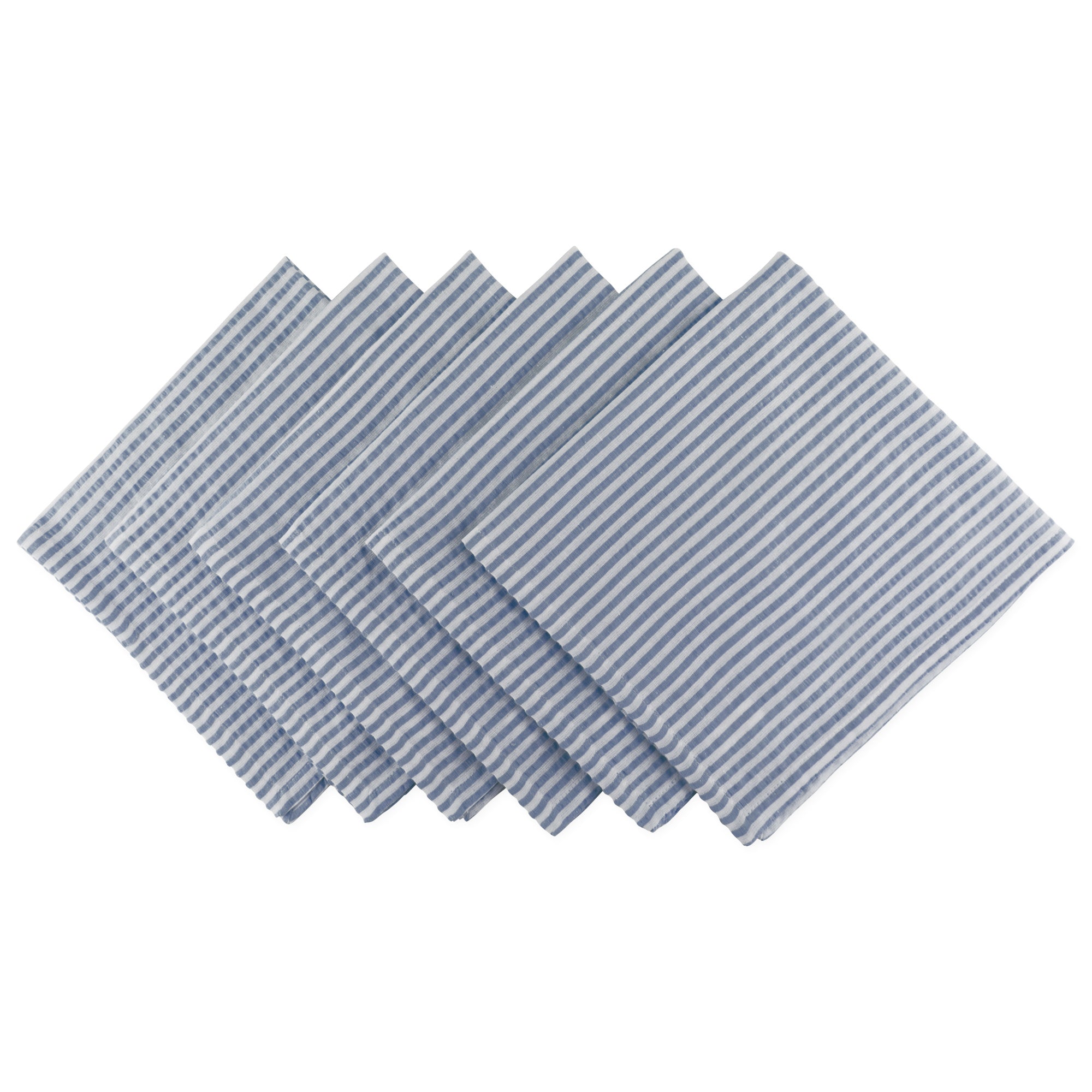 Dii French Blue Seersucker Napkin (Set Of 6)