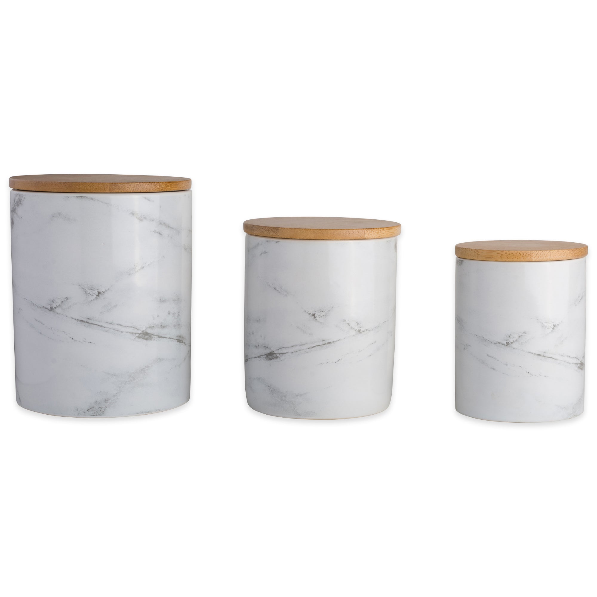 DII White Marble Ceramic Canister (Set of 3)