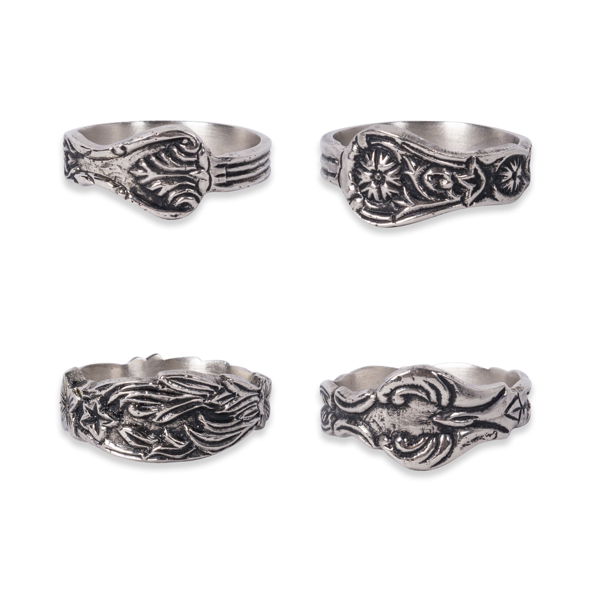 Dii Assorted Silver Spoon Napkin Ring (Set Of 4)