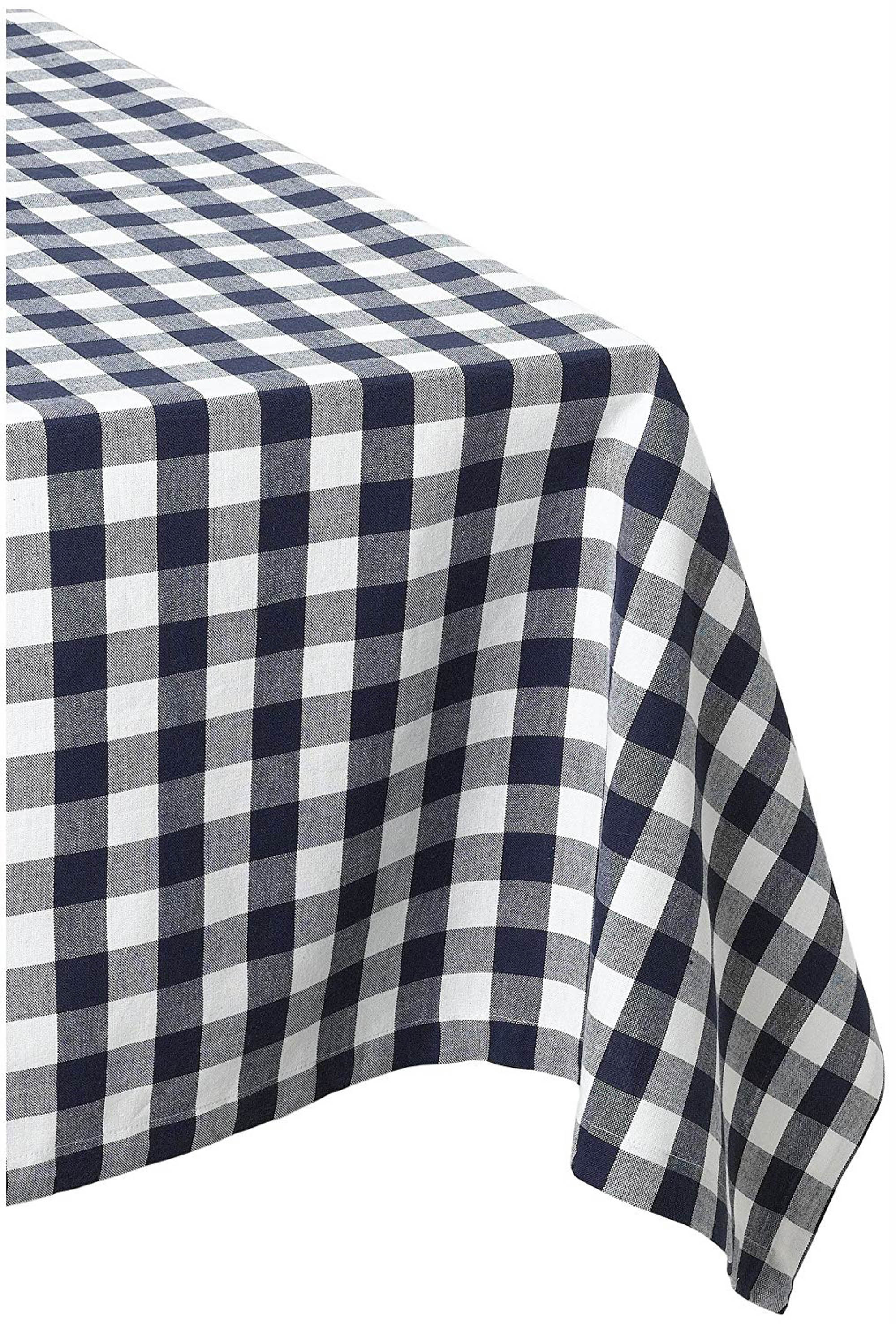 Dii Navy/White Checkers Tablecloth