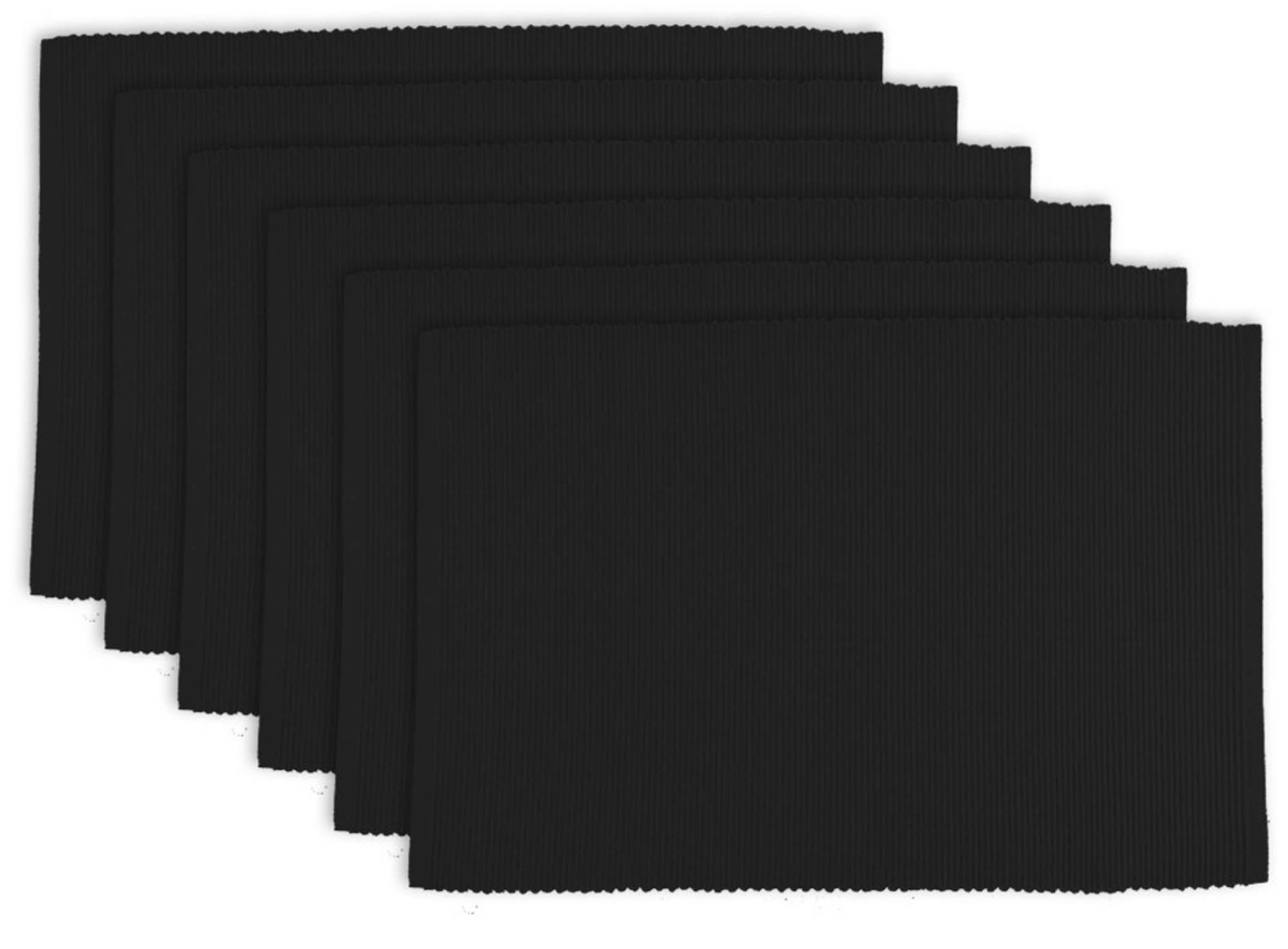 Dii Black Ribbed Placemat (Set Of 6)