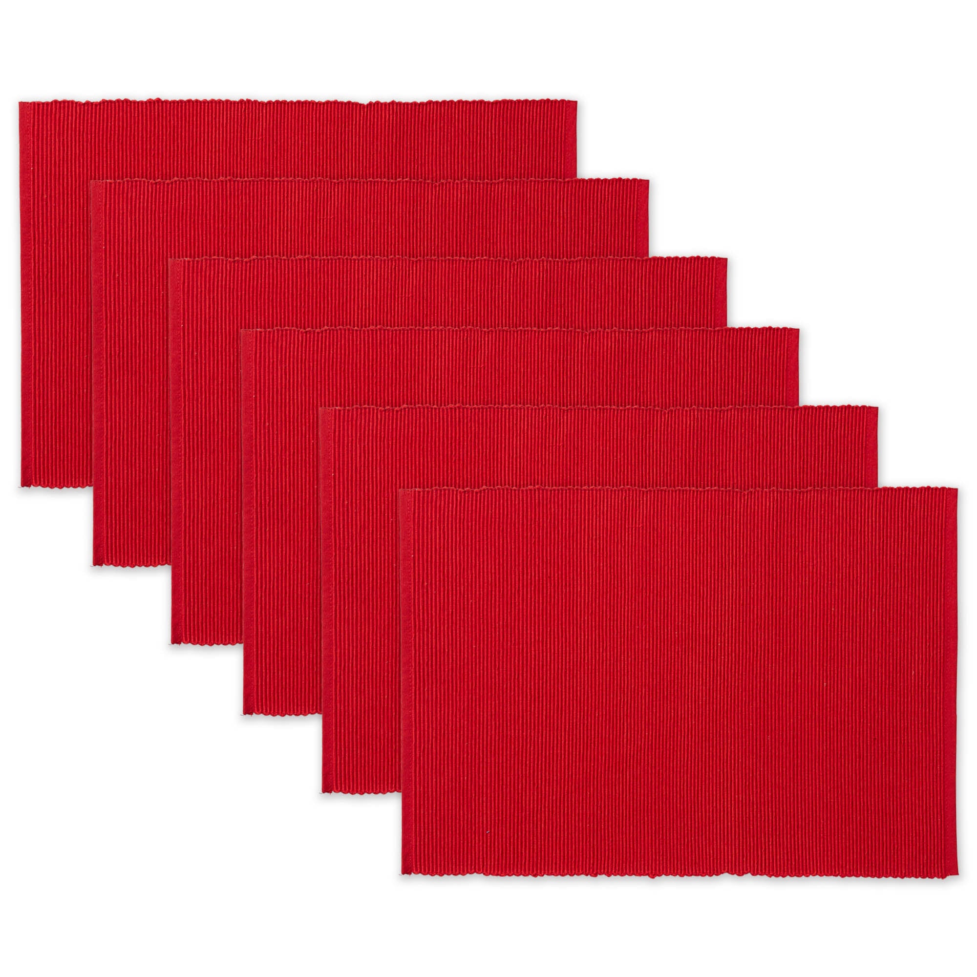 Dii Tango Red Ribbed Placemat (Set Of 6)