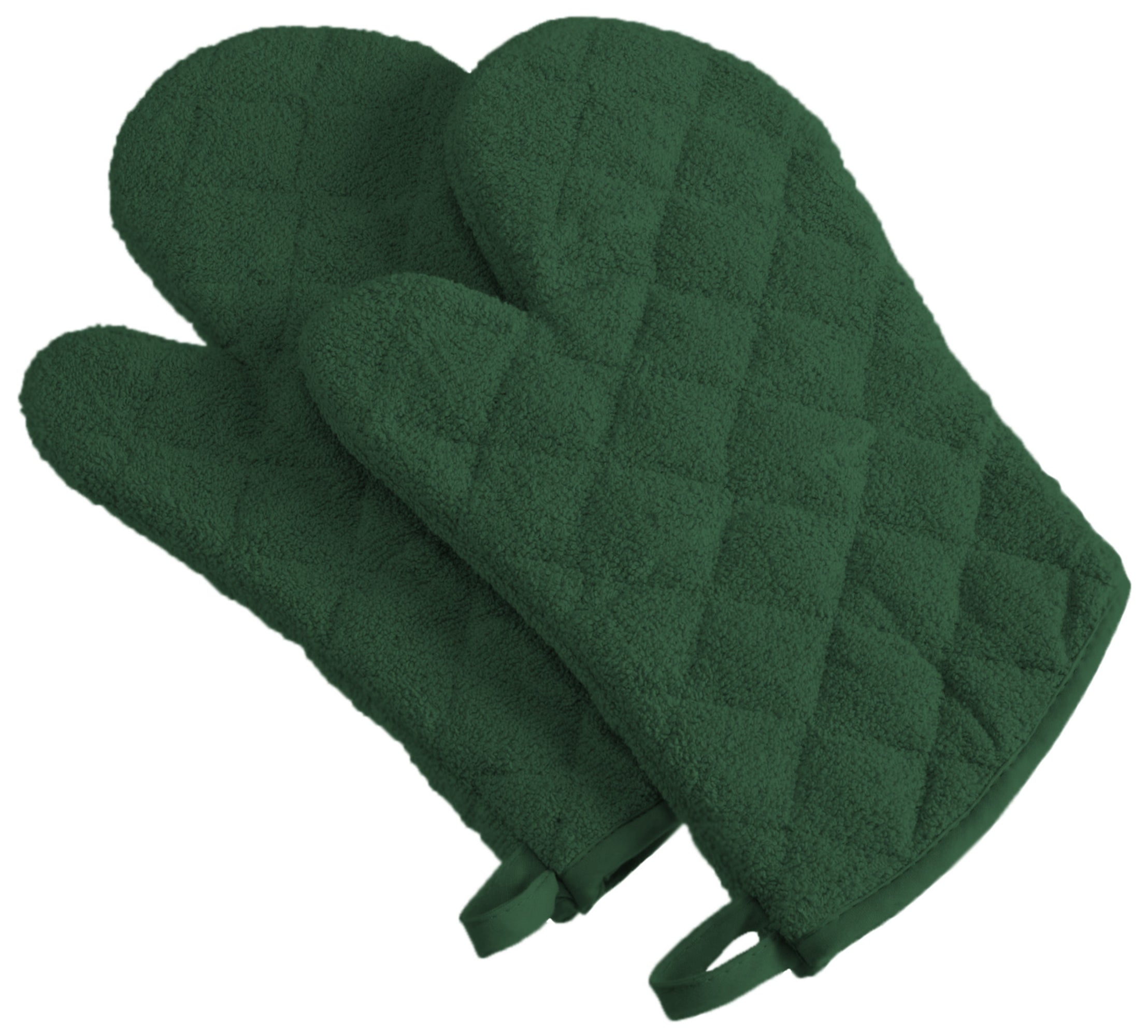 Dii Dark Green Terry Oven Mitt (Set Of 2)