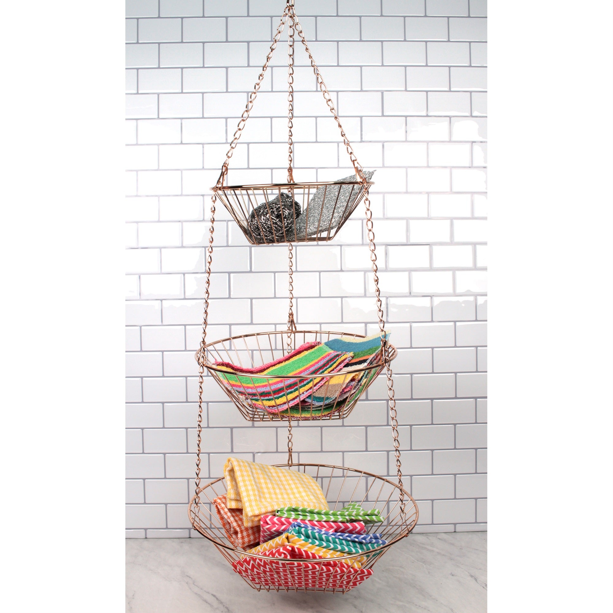 RSVP International Wire Hanging Basket - Copper