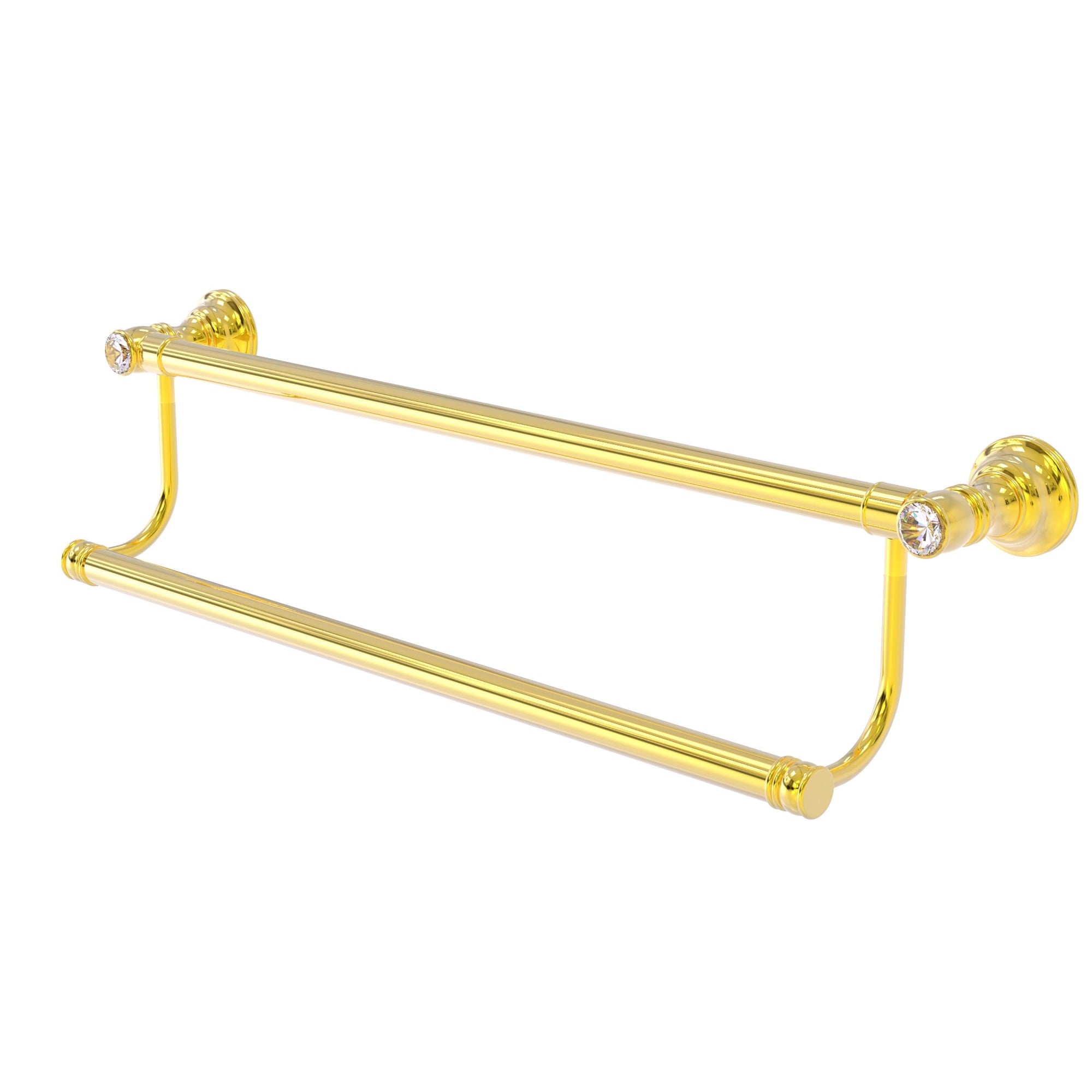 Carolina Crystal Collection 30 Inch Double Towel Bar - Polished Brass