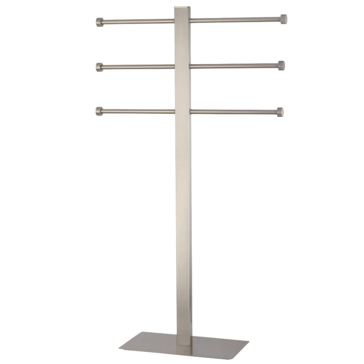 Kingston Brass Ccs6028 Freestanding Stainless Steel Towel Holder With Rectangular Base, Brushed Nickel