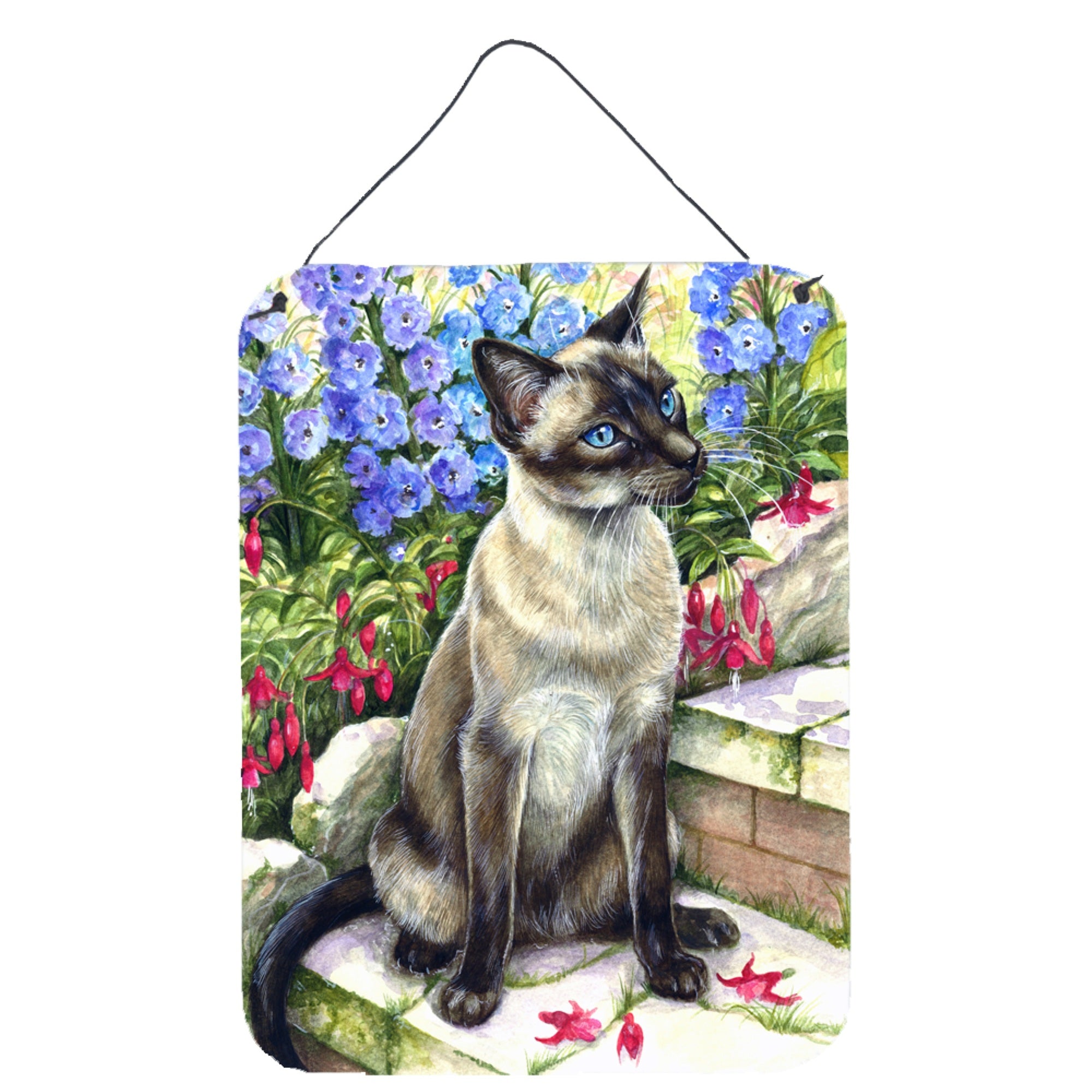'Caroline'S Treasures Siamese Cat In The Garden Wall Or Door Hanging Prints Cdco0026Ds1216, 16Hx12W, Multicolor''