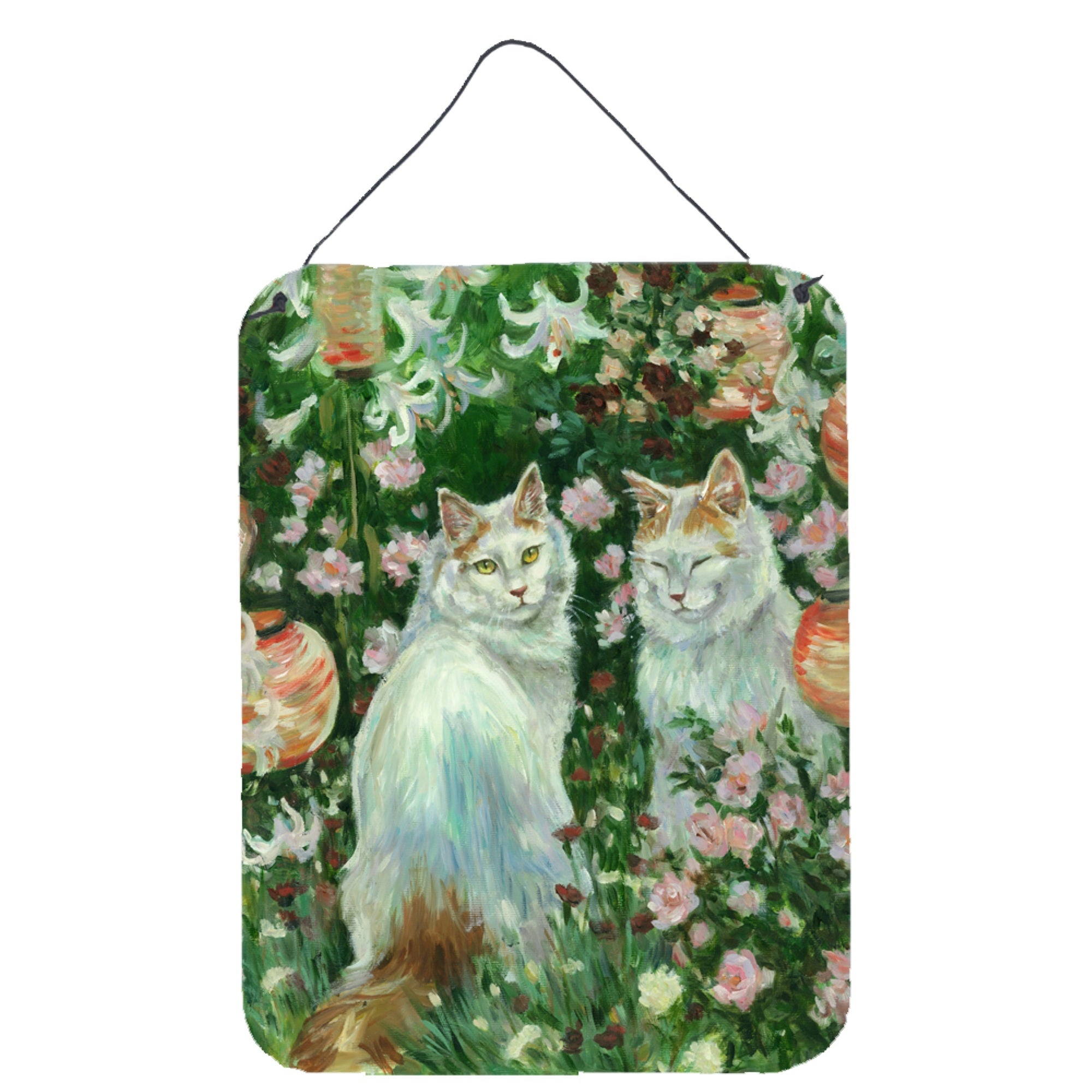 'Caroline'S Treasures Cats In Garden By Debbie Cook Wall Or Door Hanging Prints Cdco0151Ds1216, 16Hx12W, Multicolor''