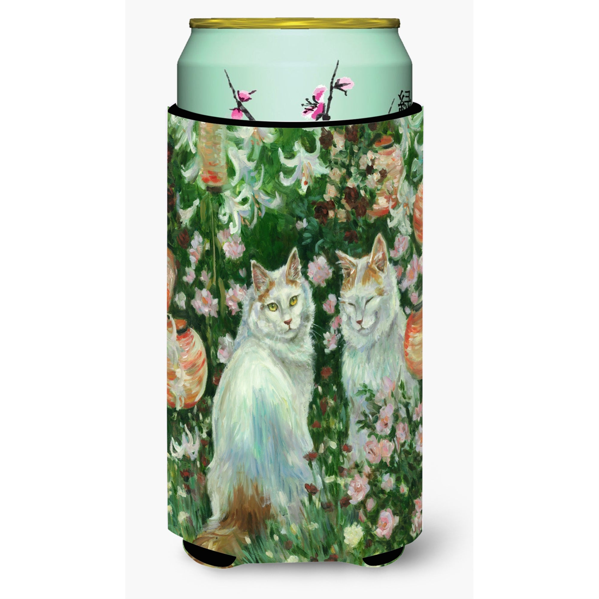 'Caroline'S Treasures Cats In Garden By Debbie Cook Tall Boy Koozie Hugger, Multicolor''