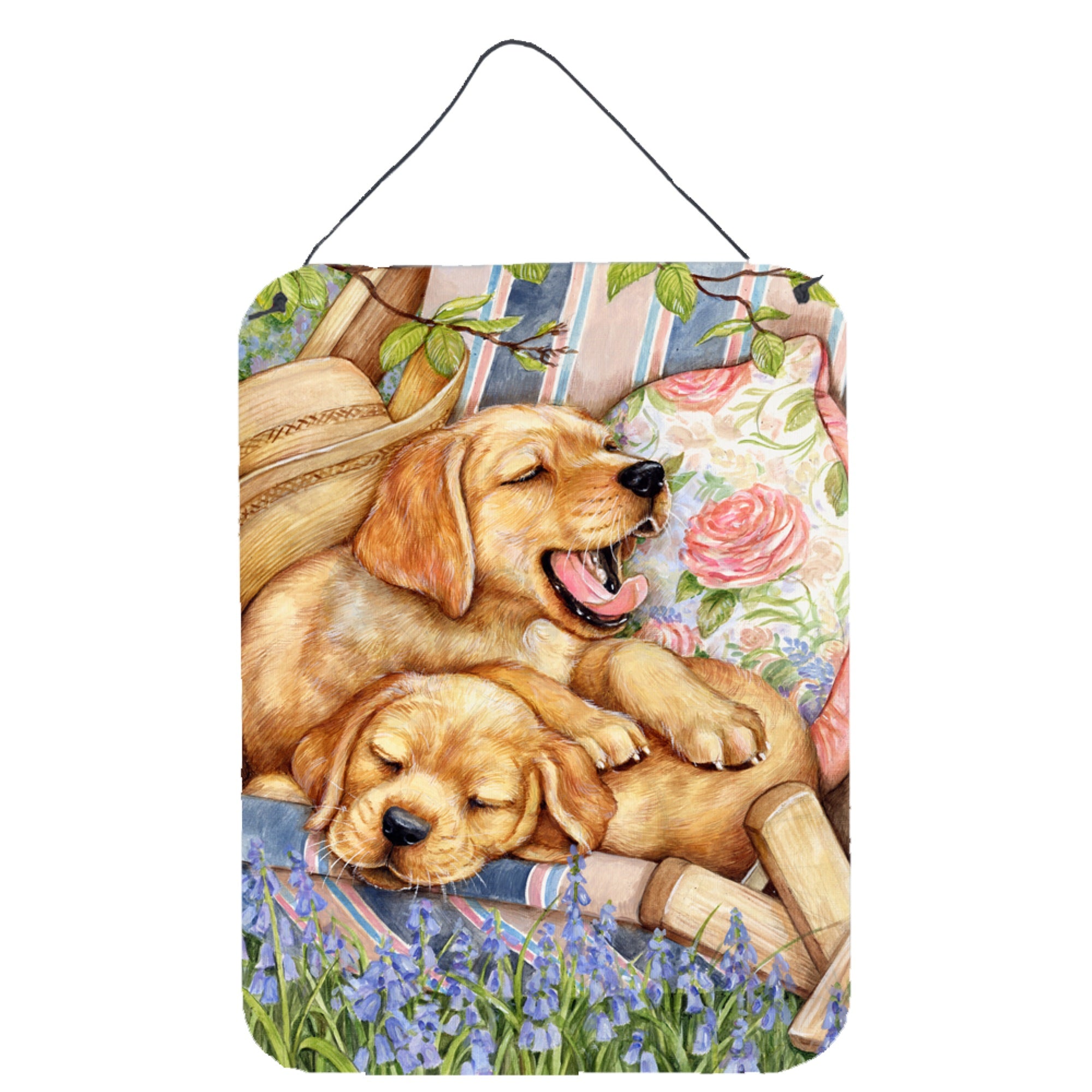'Caroline'S Treasures Yellow Labrador Deck Pups Wall Or Door Hanging Prints Cdco0194Ds1216, 16''''H X 12''''W, Multicolor''