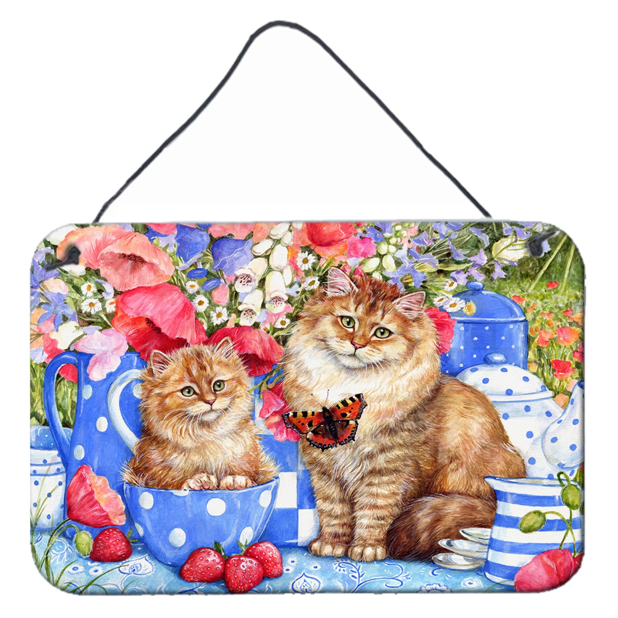 'Caroline'S Treasures Blue Cats Wall Or Door Hanging Prints Cdco0200Ds812, 8''''H X 12''''W''