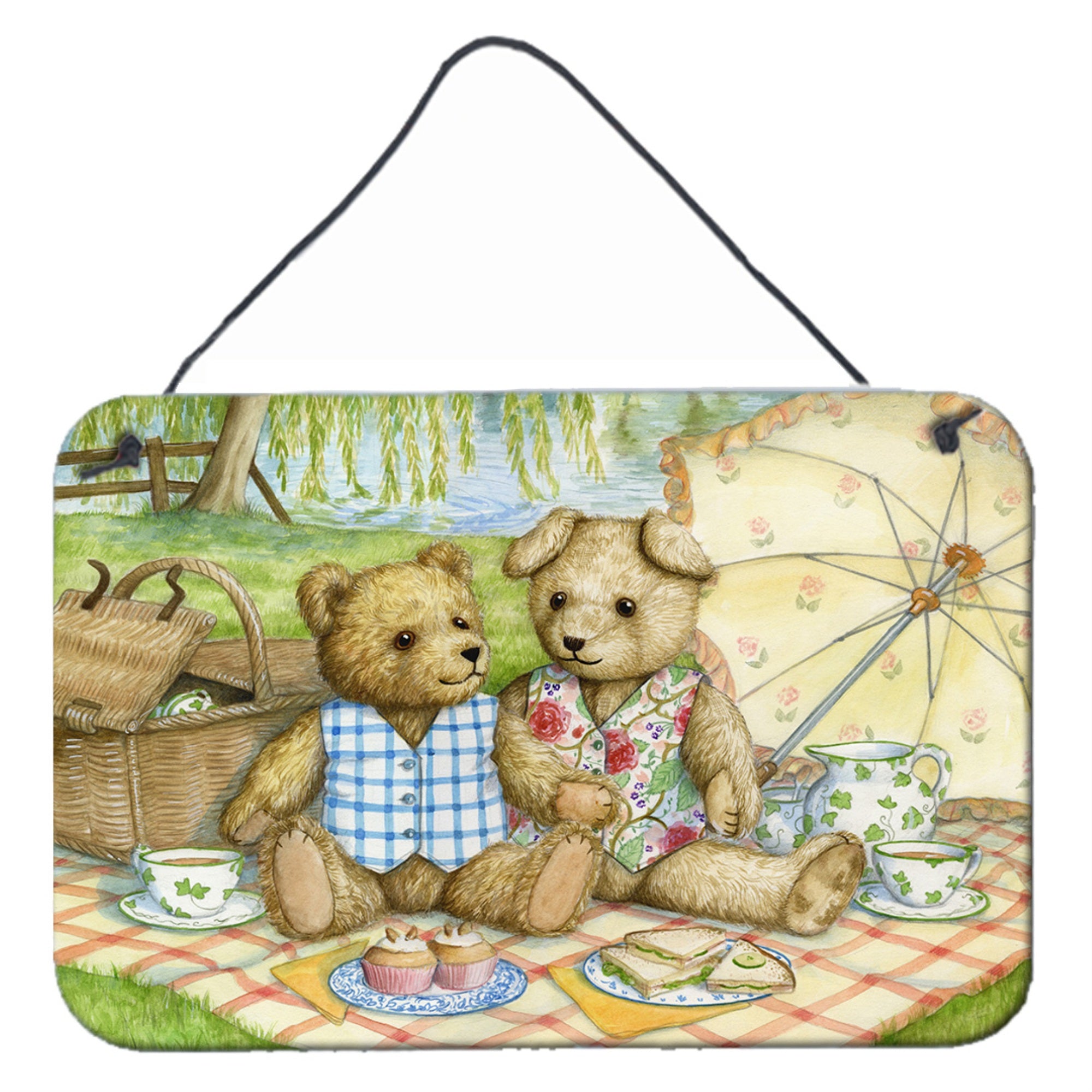 'Caroline'S Treasures Summertime Teddy Bears Picnic Wall Or Door Hanging Prints Cdco0308Ds812, 8Hx12W, Multicolor''