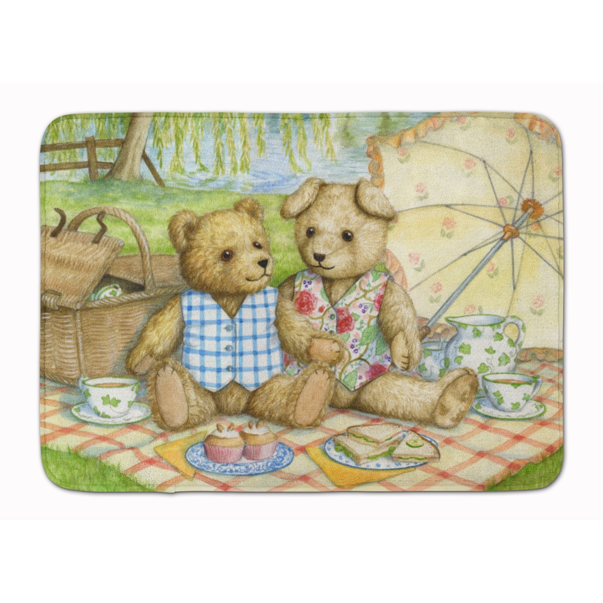 'Caroline'S Treasures Summertime Teddy Bears Picnic Floor Mat, 19'''' X 27'''', Multicolor''