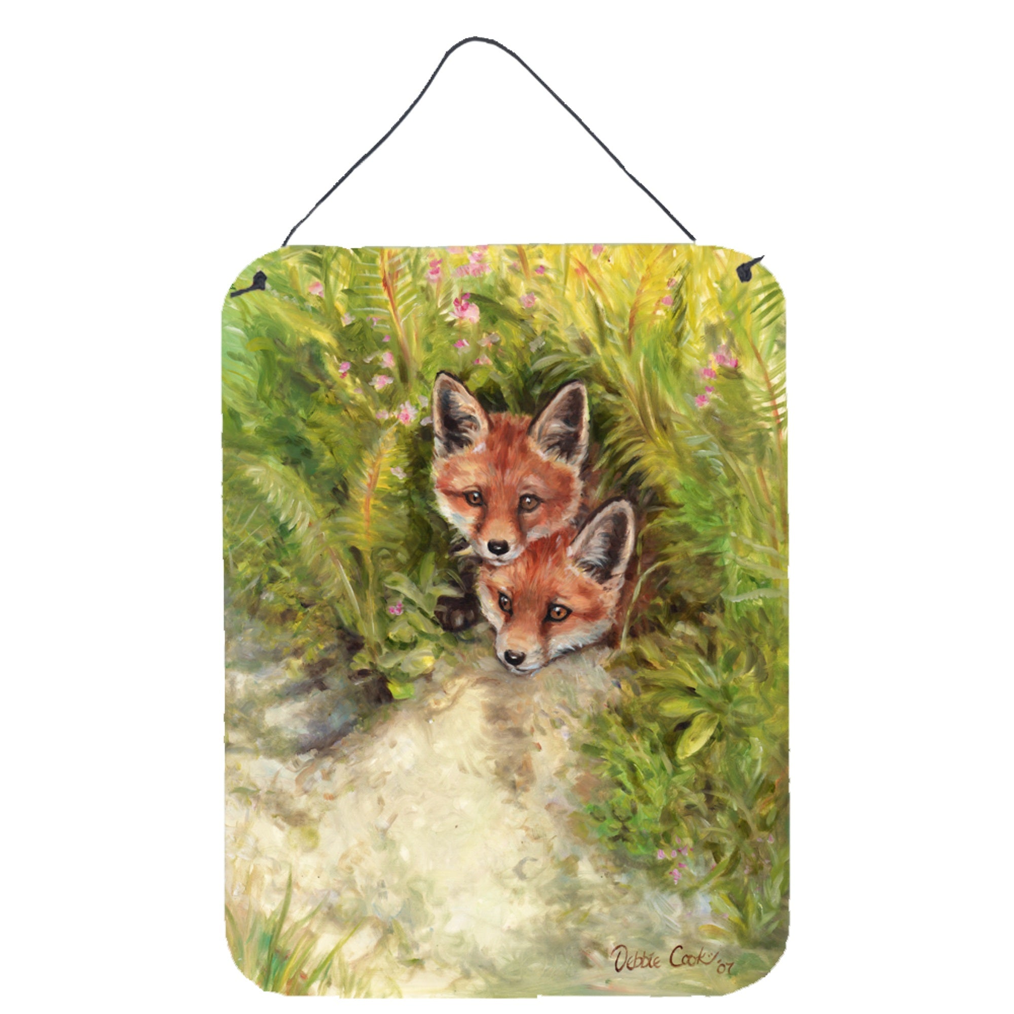 'Caroline'S Treasures Fox Cubs Peepers By Debbie Cook Wall Or Door Hanging Prints Cdco0324Ds1216, 16''''H X 12''''W, Multicolor