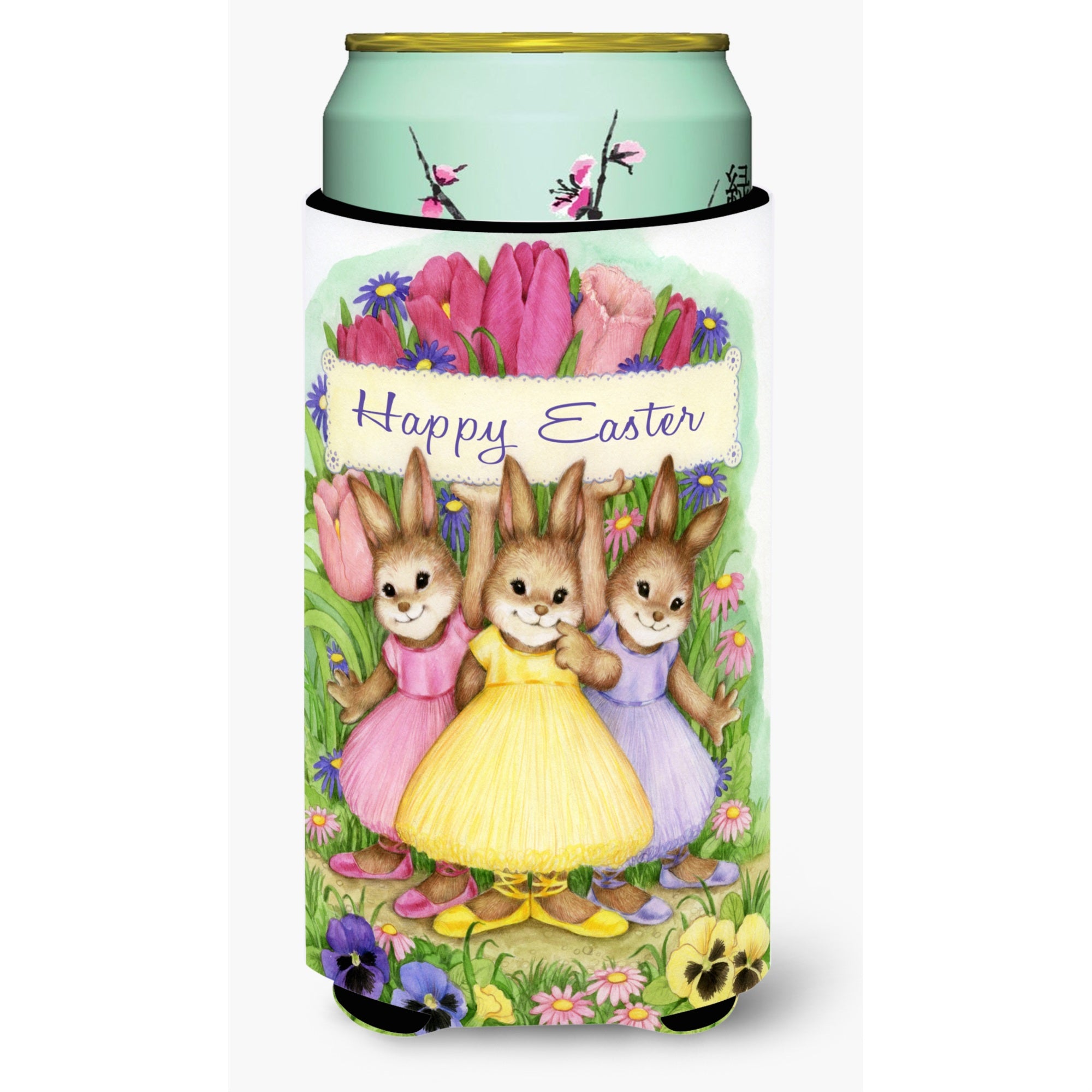 'Caroline'S Treasures Cdco0331Tbc ''''Three Bunnies Happy Easter'''' Tall Boy Beverage Insulator Hugger, Multicolor''
