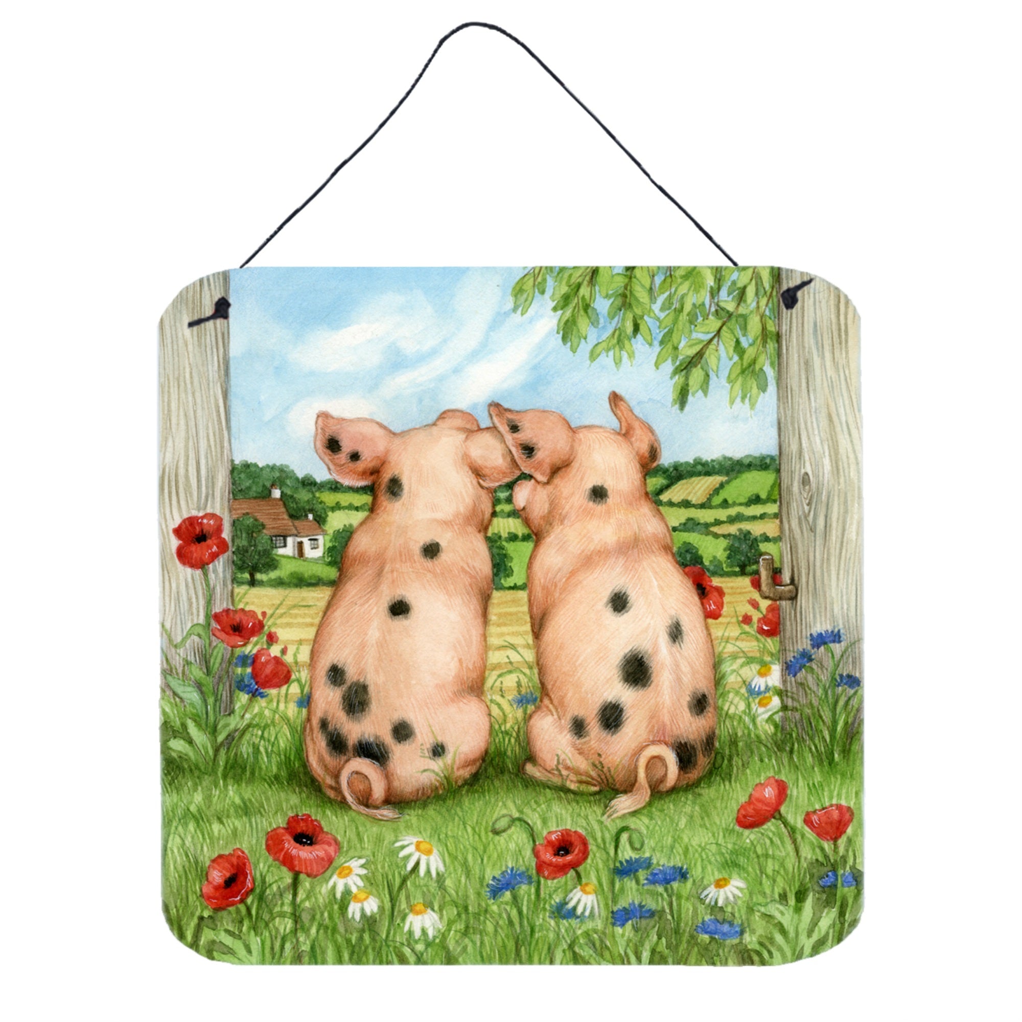 'Caroline'S Treasures Pigs Side By Debbie Cook Wall Or Door Hanging Prints Cdco0354Ds66, 6Hx6W, Multicolor''