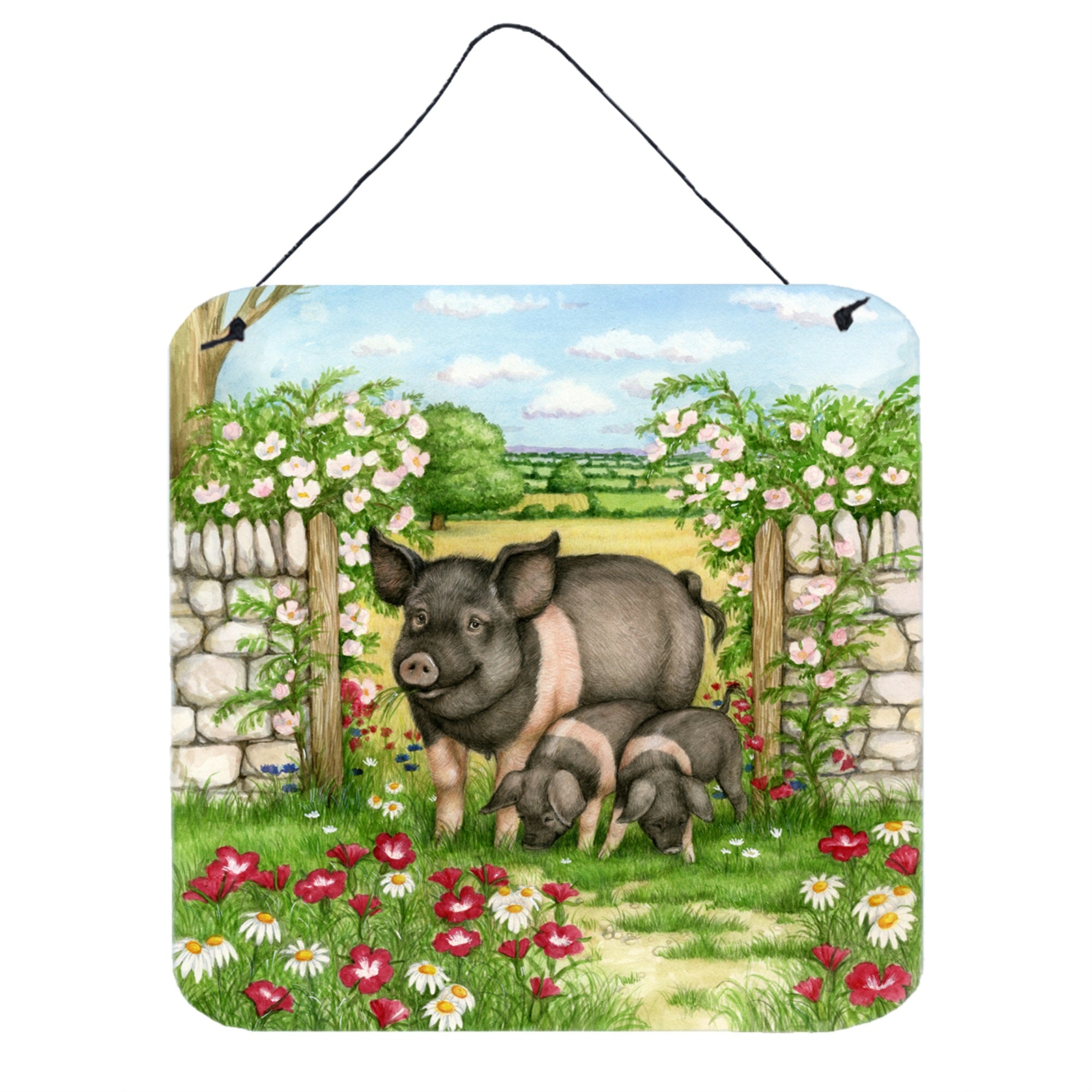 'Caroline'S Treasures Pigs Rosie And Piglets Wall Or Door Hanging Prints Cdco0375Ds66, 6Hx6W, Multicolor''