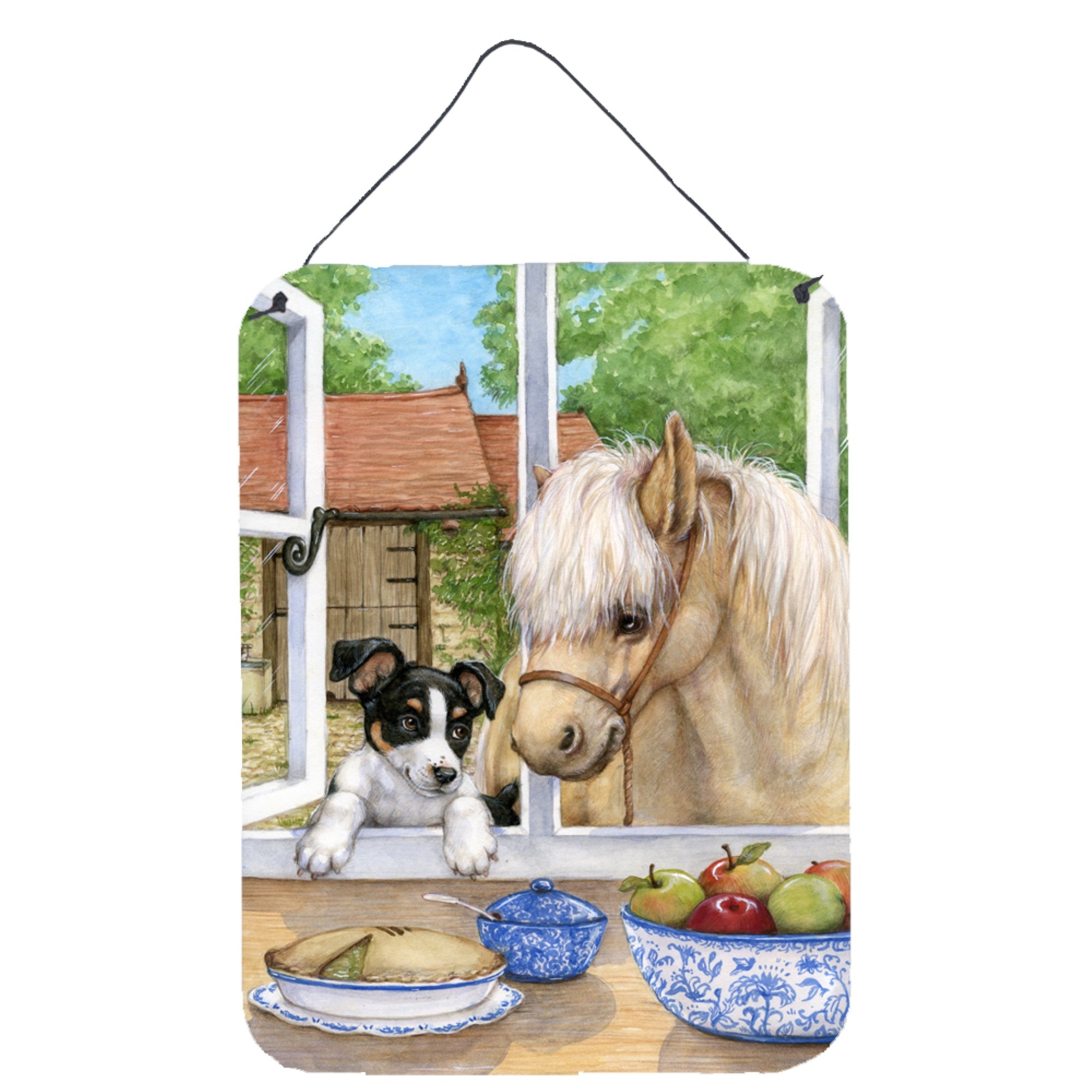 'Caroline'S Treasures Jack Russel Puppy And Foal Horse Wall Or Door Hanging Prints Cdco0379Ds1216, 16Hx12W, Multicolor''