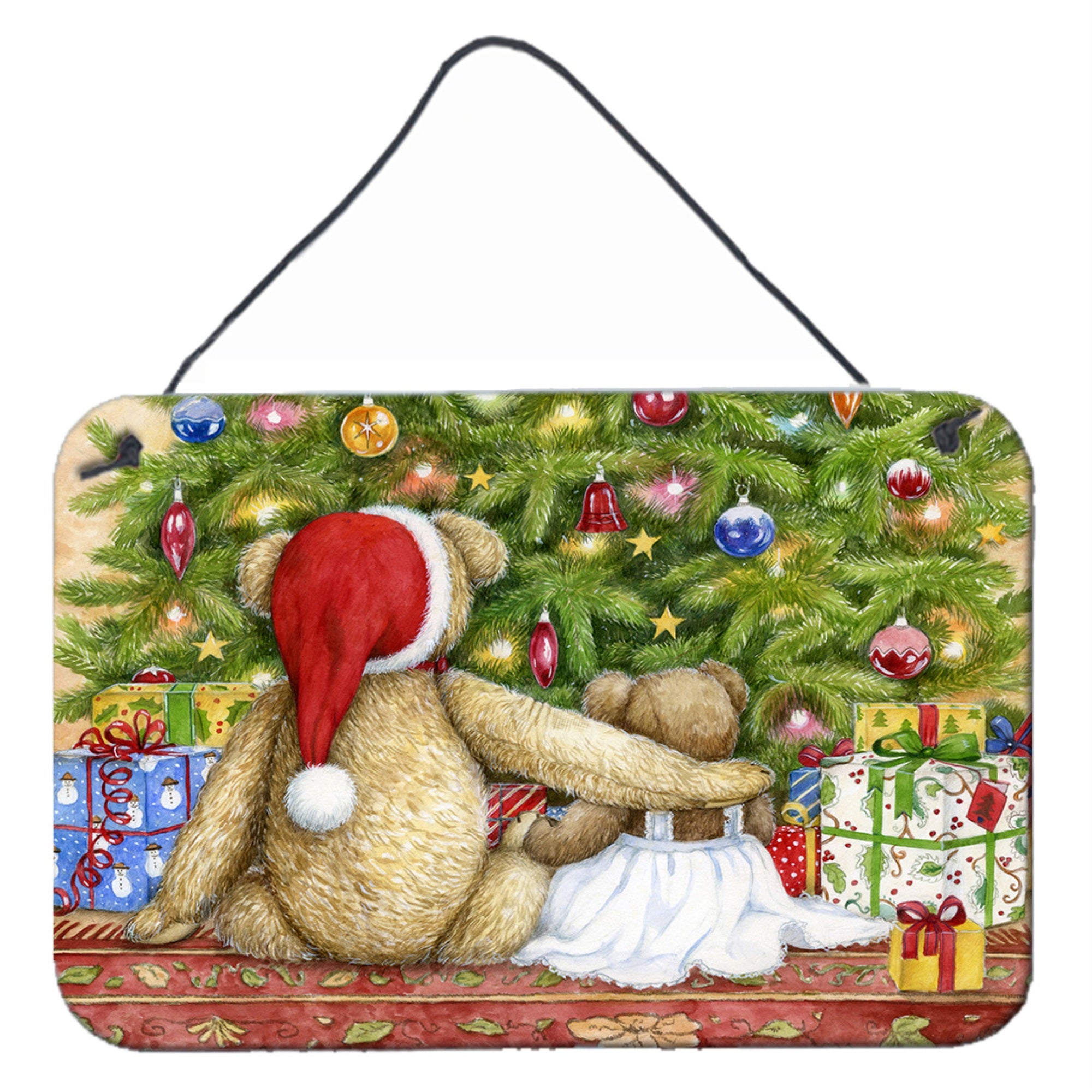 'Caroline'S Treasures Christmas Teddy Bears With Tree Wall Or Door Hanging Prints Cdco0415Ds812, 8Hx12W''