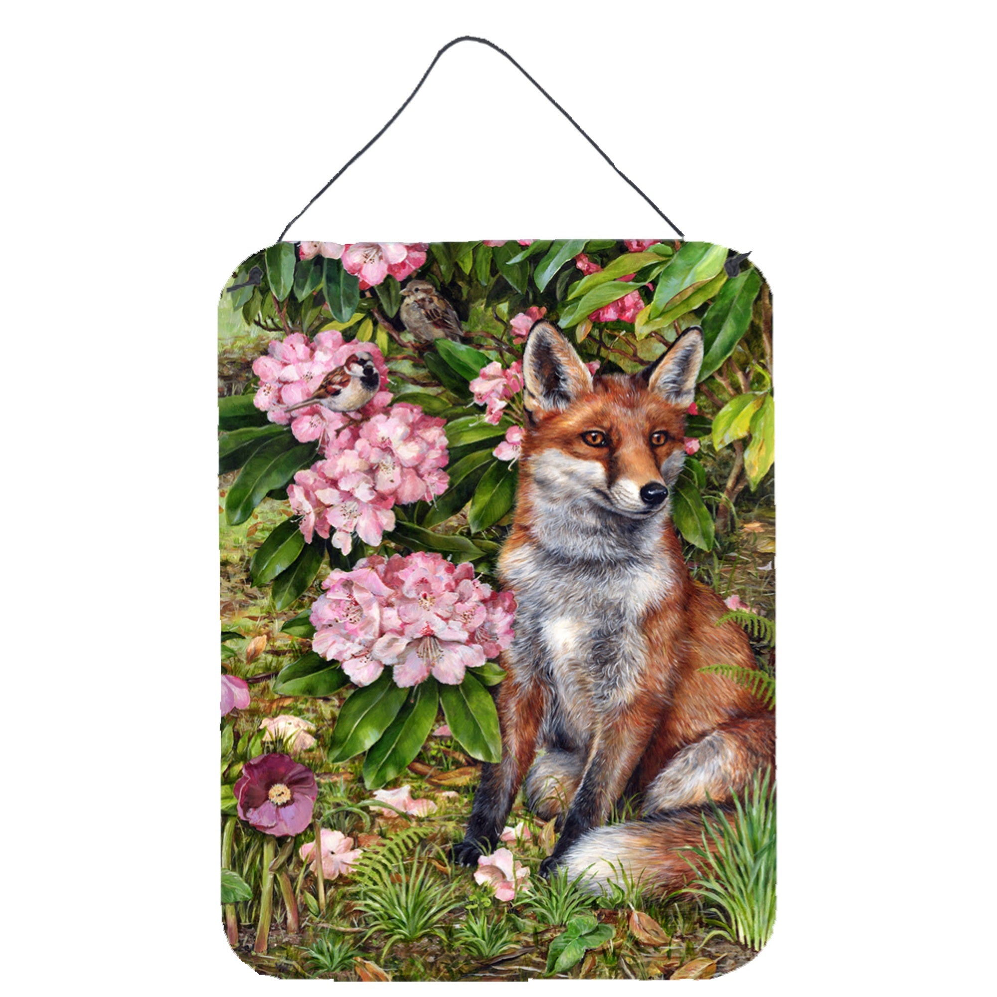 'Caroline'S Treasures Fox Waiting In Flowers Wall Or Door Hanging Prints Cdco0442Ds1216, 16''''H X 12''''W, Multicolor''