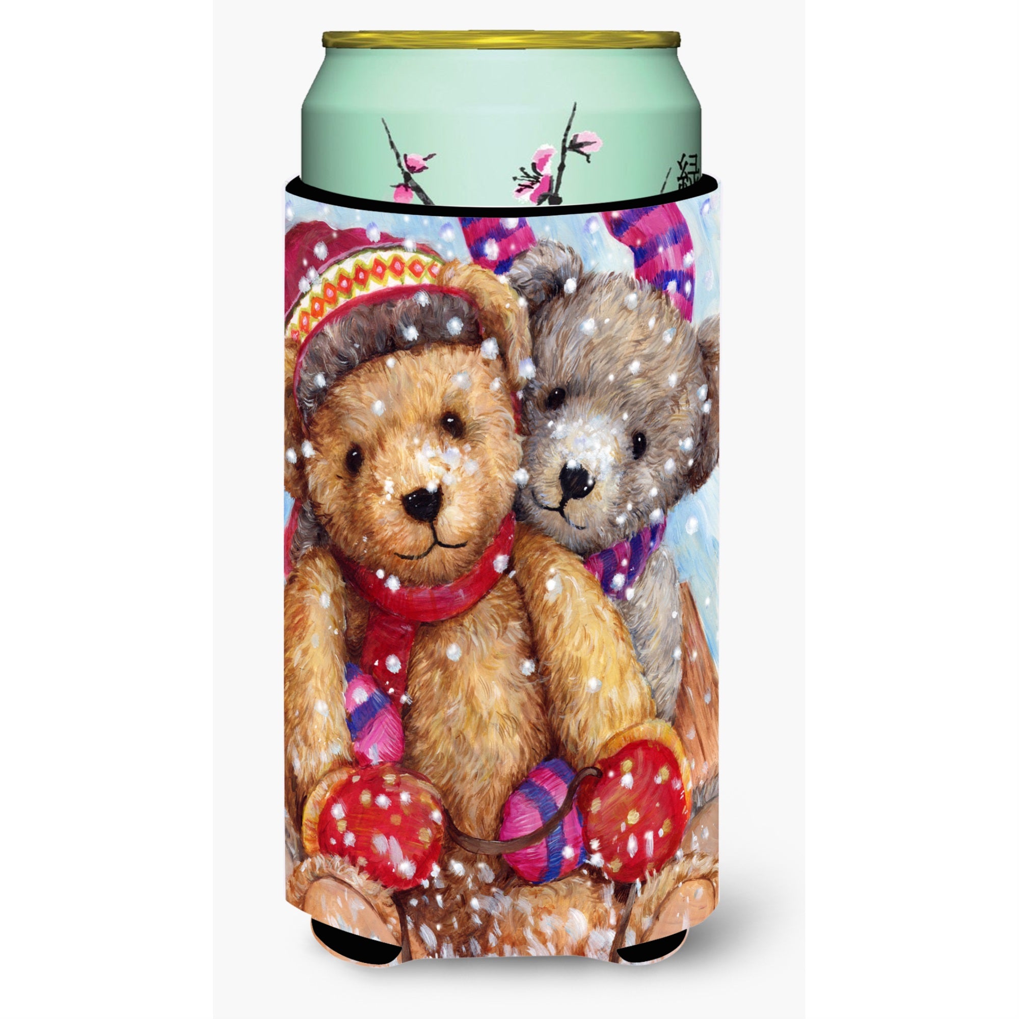 'Caroline'S Treasures Cdco0461Tbc ''''Winter Snow Teddy Bears'''' Tall Boy Beverage Insulator Hugger, Multicolor''