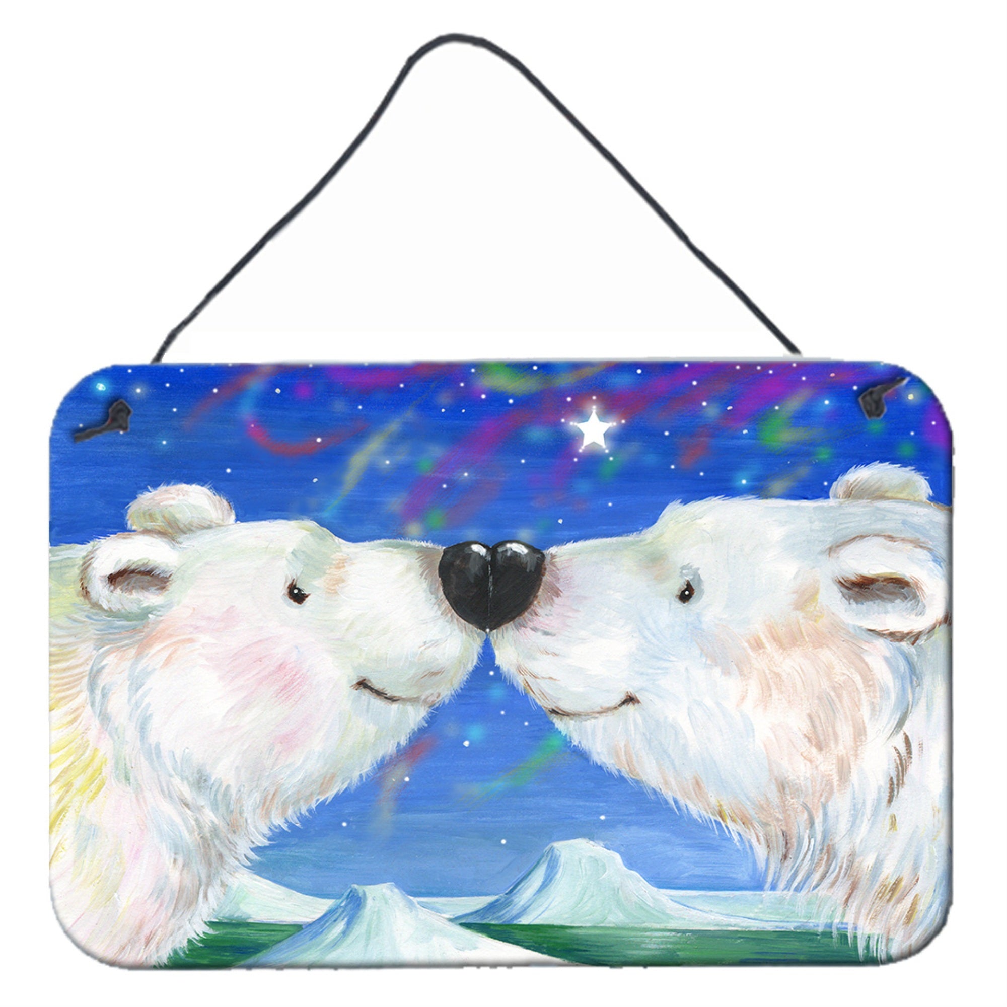 'Caroline'S Treasures Bears Polar Kiss By Debbie Cook Wall Or Door Hanging Prints Cdco0487Ds812, 8Hx12W''