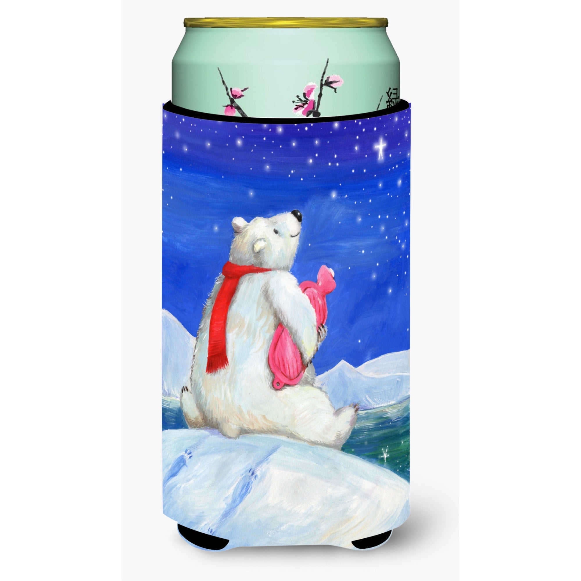 Carolines Treasures CDCO0488TBC Polar Bear with Hot Water Bottle Tall Boy Beverage Insulator Hugger, Multicolor