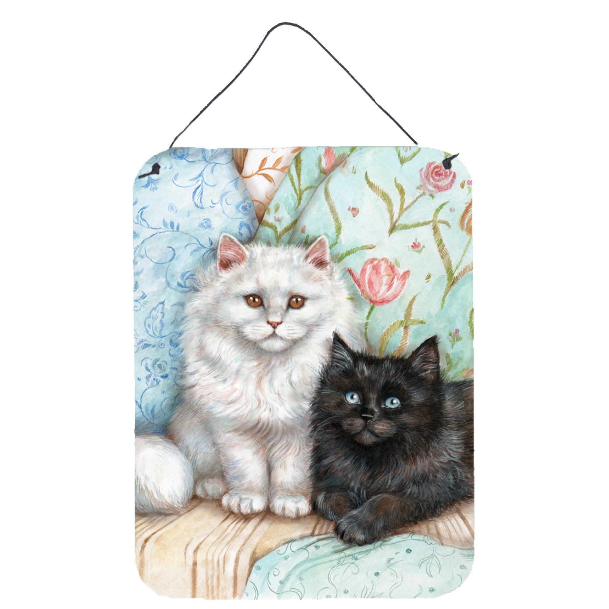 'Caroline'S Treasures A Black White Cat Wall Or Door Hanging Prints Cdco0510Ds1216, 16''''H X 12''''W, Multicolor''